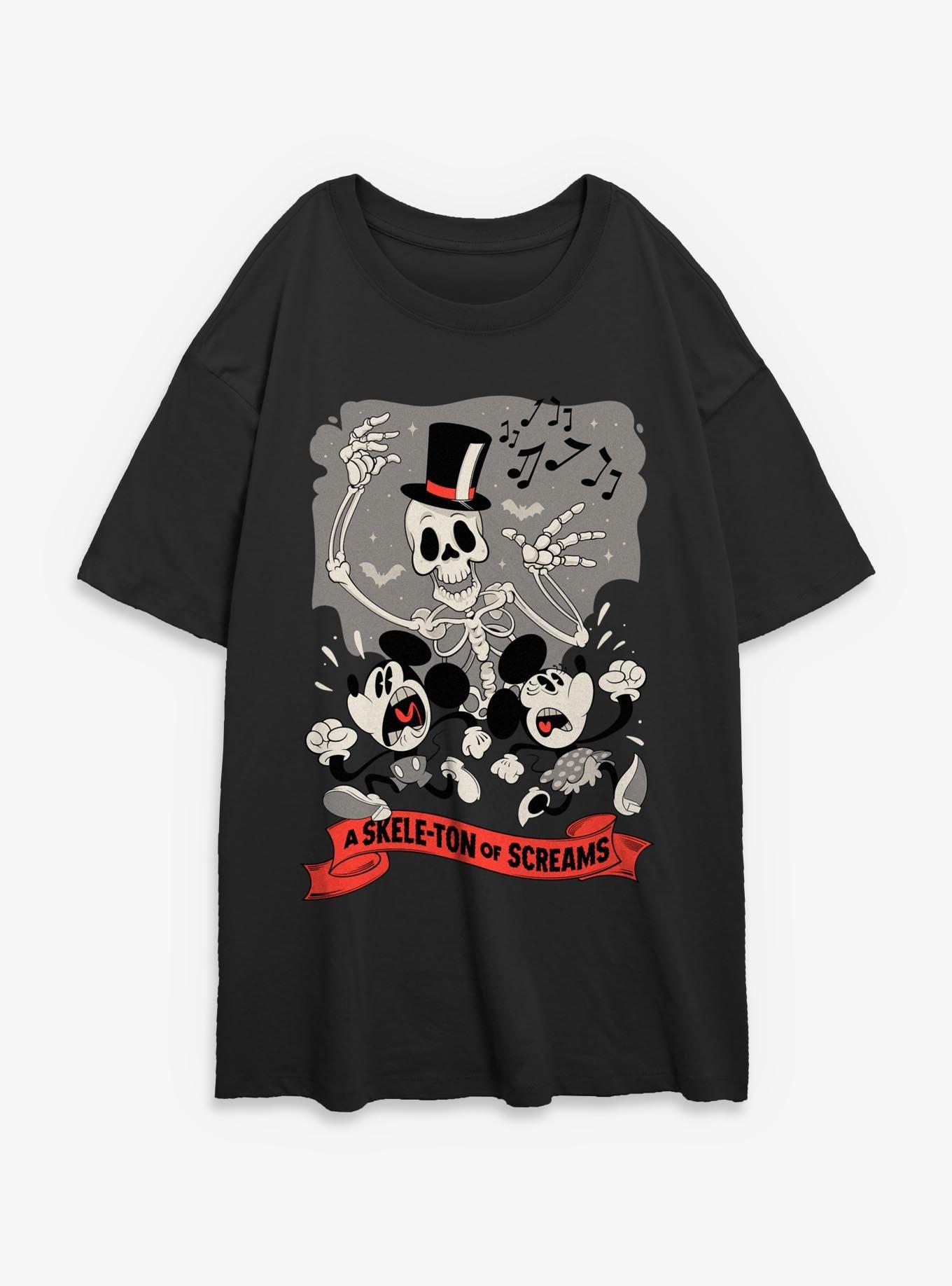 Disney Mickey Mouse Mickey A Skeleton Of Screams Womens Oversized T-Shirt, , hi-res