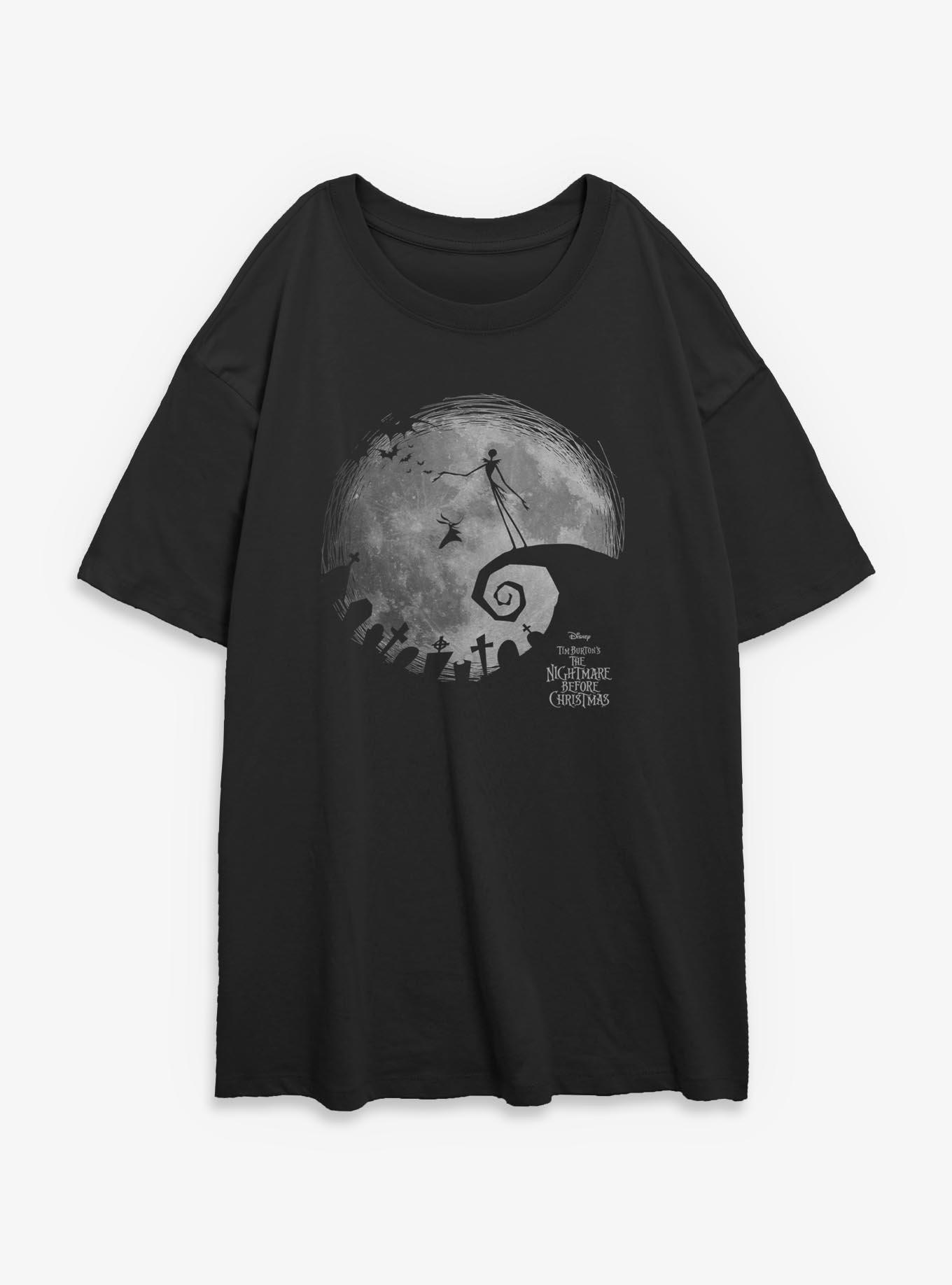 The Nightmare Before Christmas Moon Shadow Womens Oversized T-Shirt, , hi-res