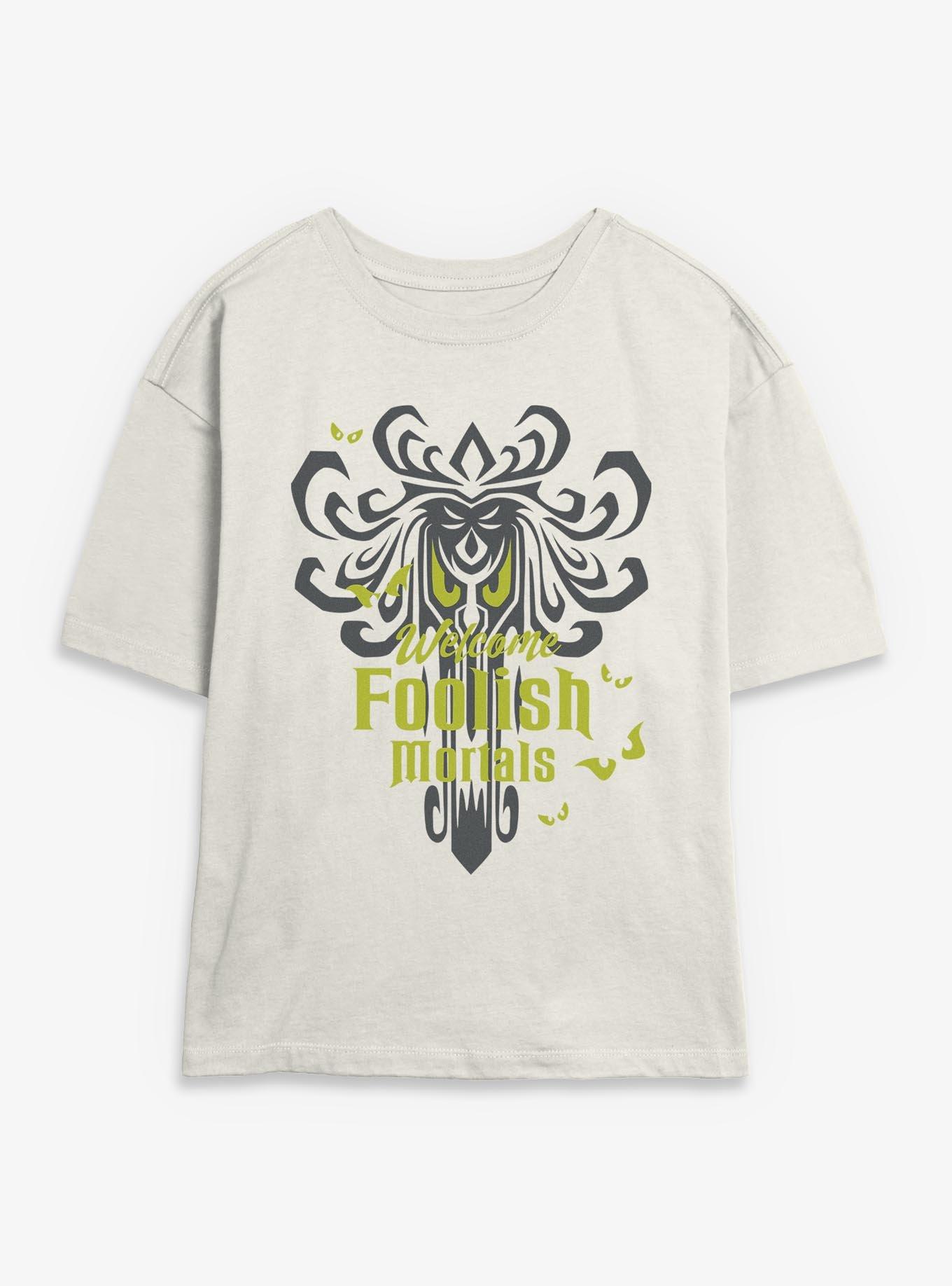 Disney Haunted Mansion Welcome Foolish Mortals Womens Skimmer T-Shirt, EGRET, hi-res