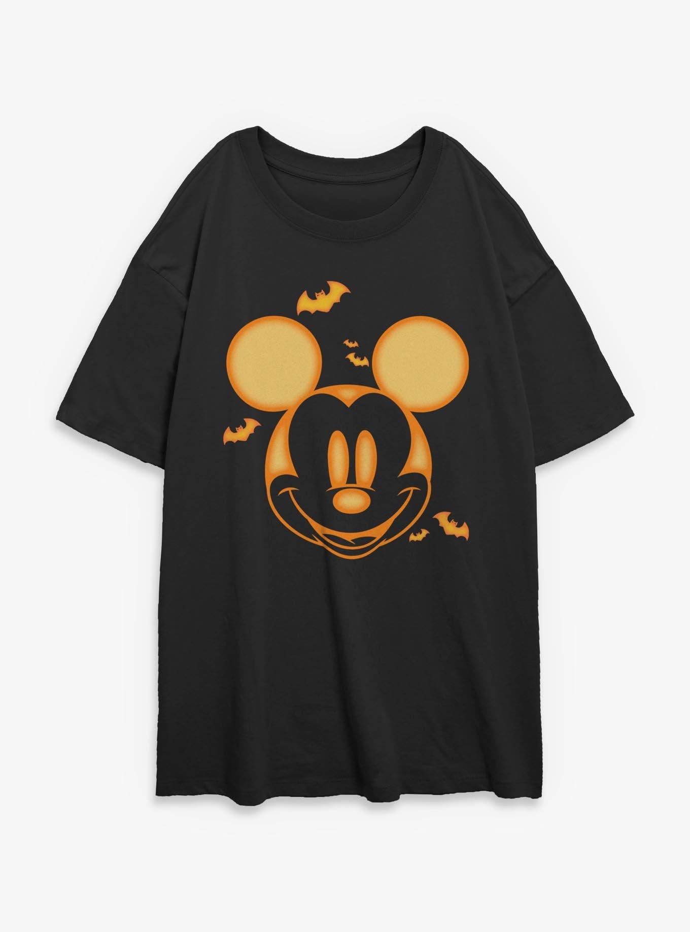 Disney Mickey Mouse Mickey Pumpkin Face Womens Oversized T-Shirt, , hi-res