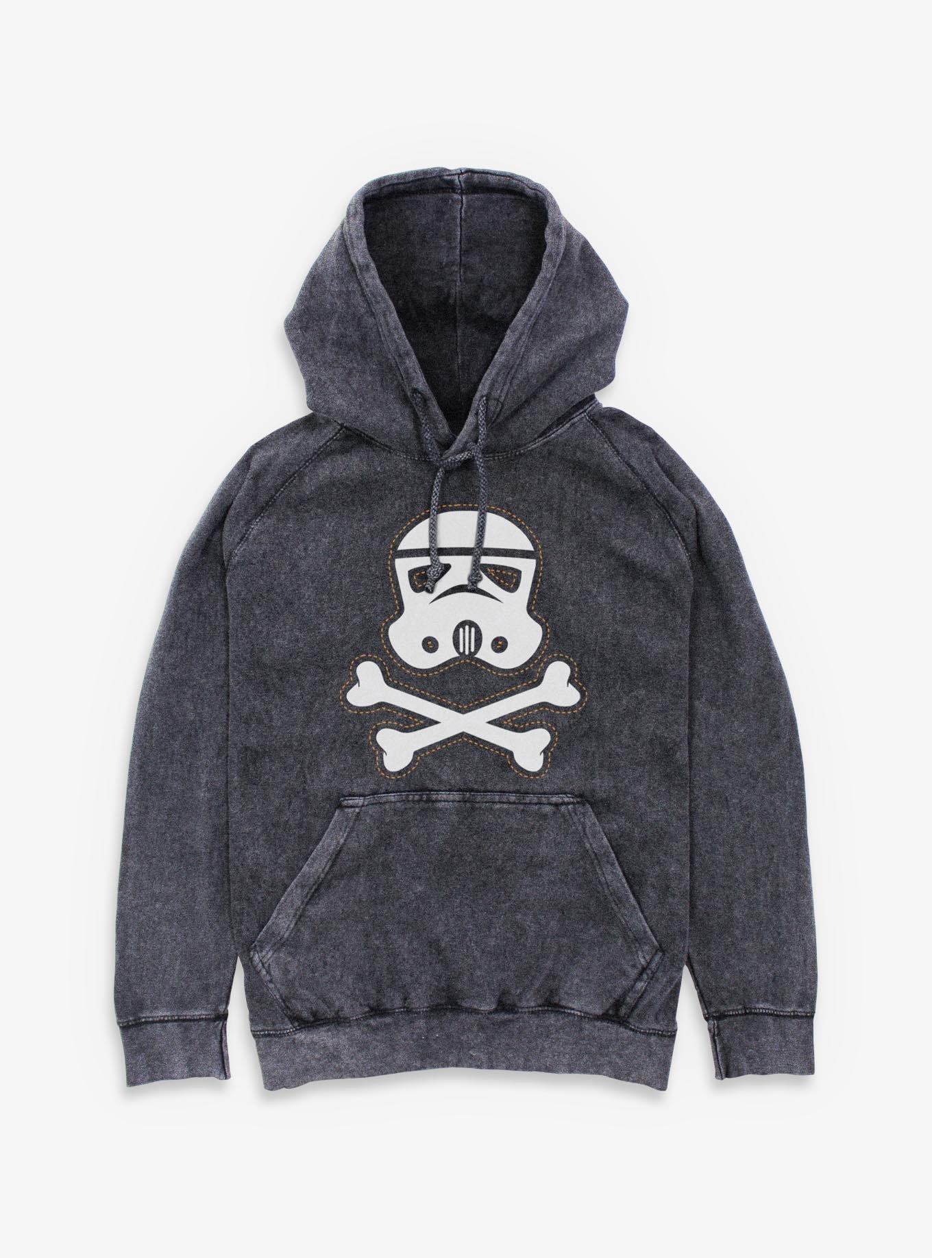 Star Wars Trooper Skull Patch Mineral Wash Hoodie, BLACK, hi-res