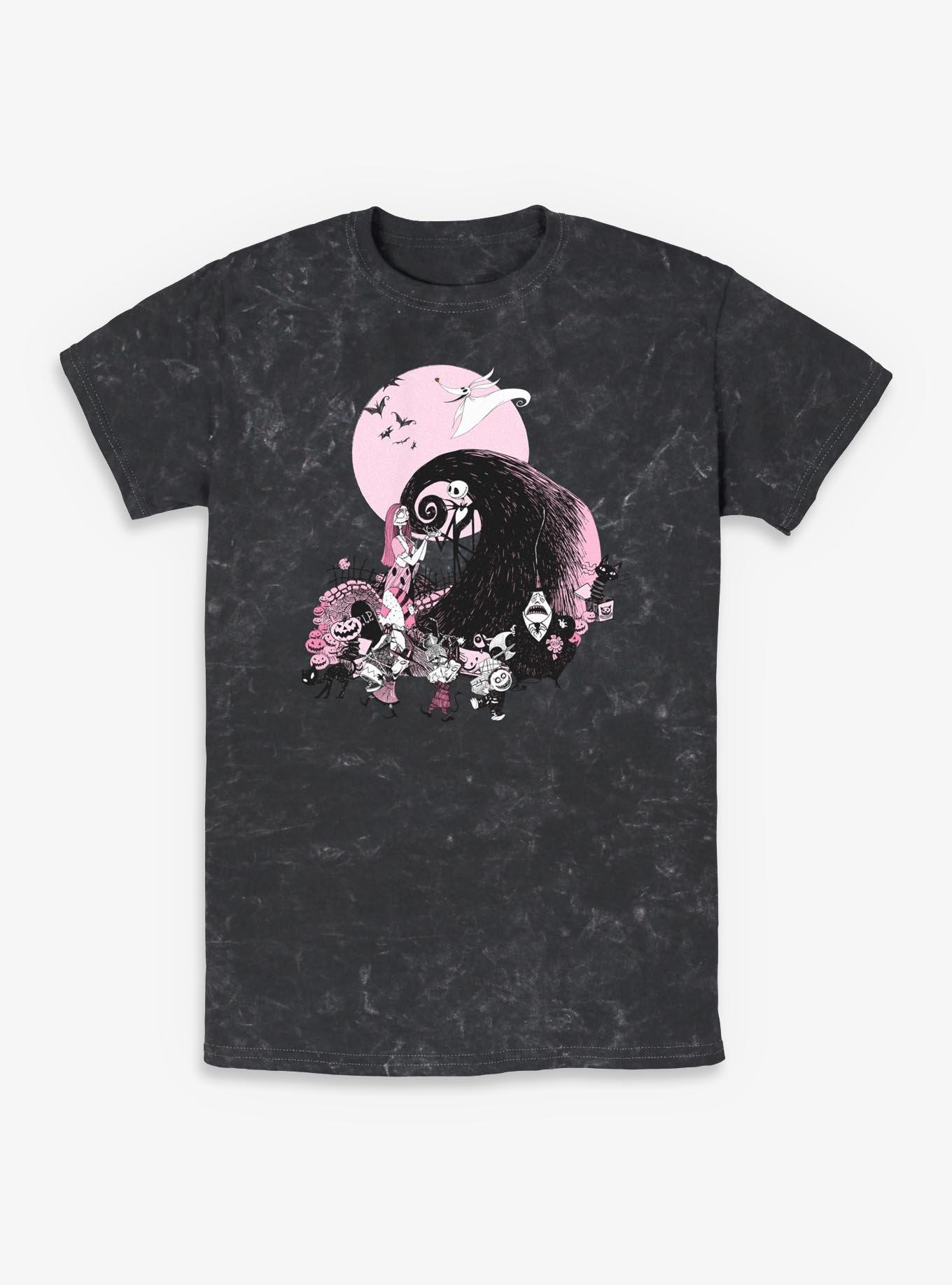 The Nightmare Before Christmas Classic Scene Group Mineral Wash T-Shirt, , hi-res
