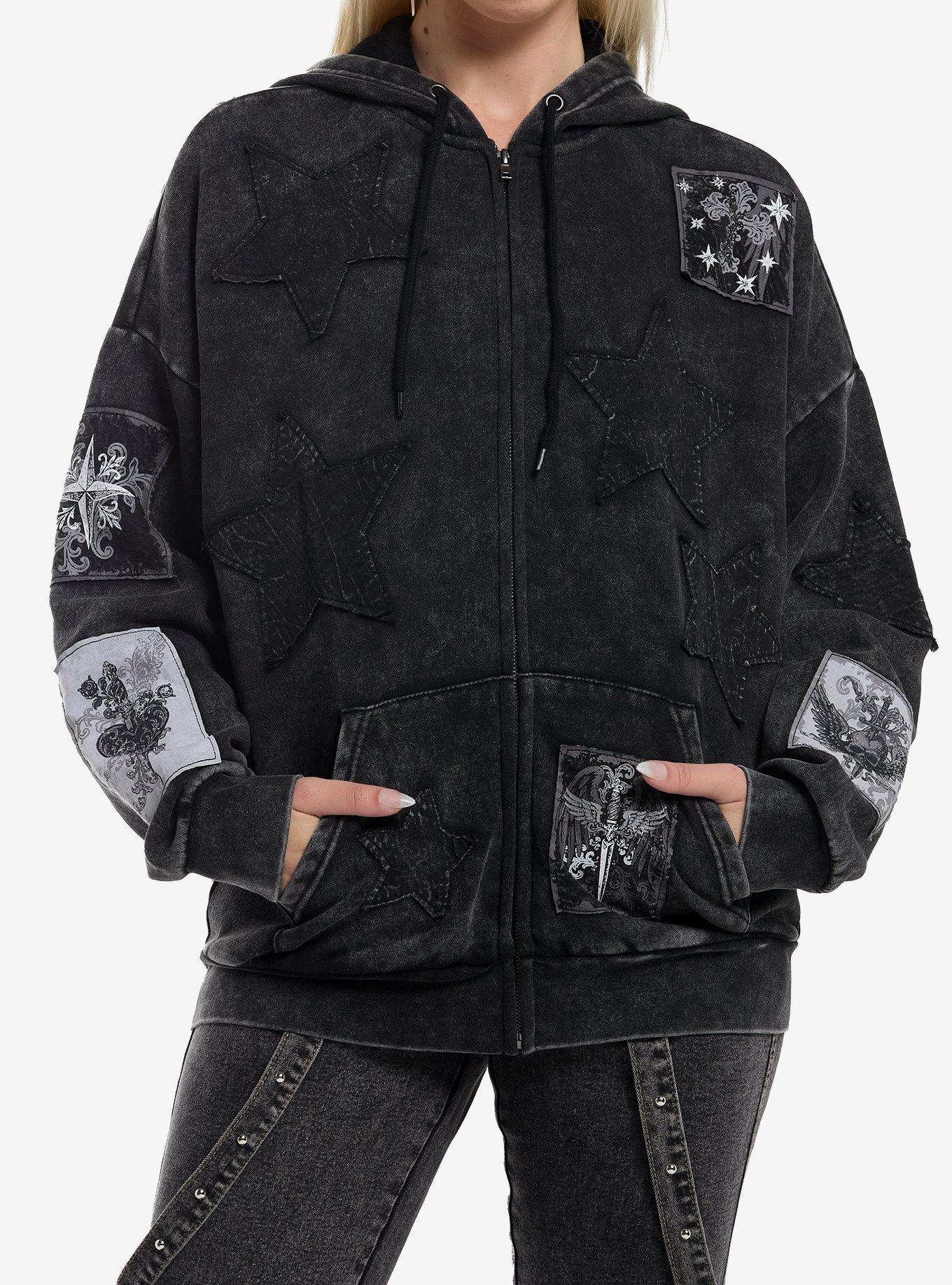 Social Collision Dark Star Patch Girls Hoodie, , hi-res