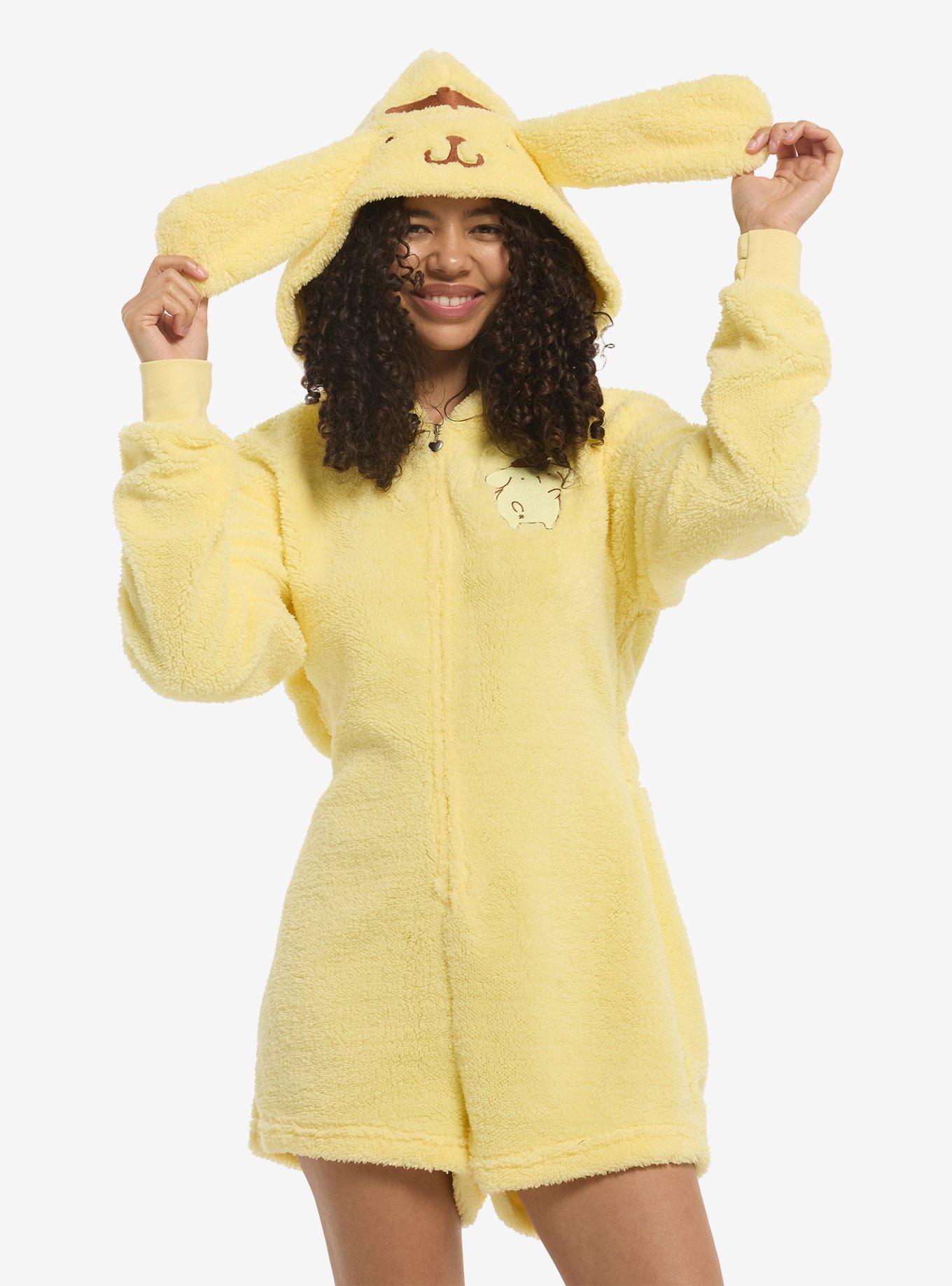 Pompompurin Fuzzy Girls Romper, , hi-res