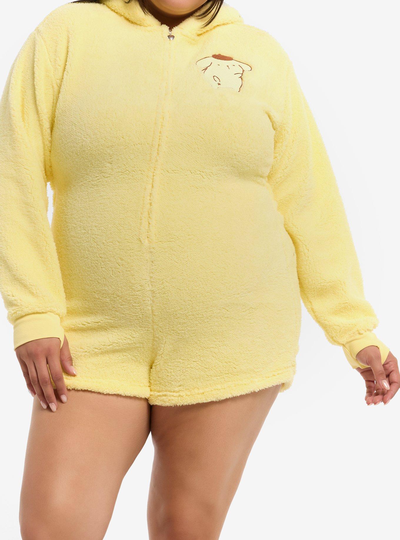 Pompompurin Fuzzy Girls Romper Plus Size, , hi-res