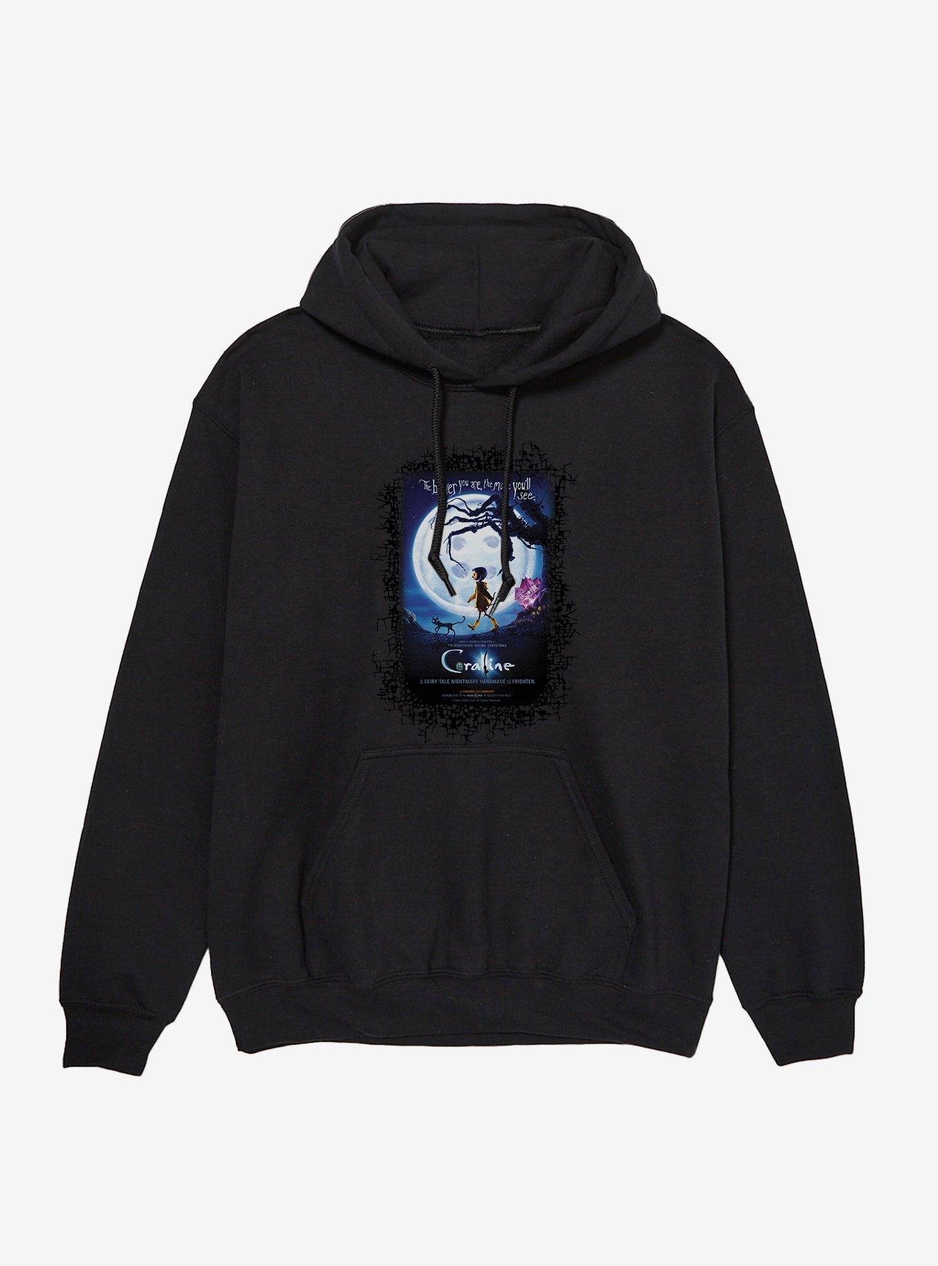 Coraline Movie Poster Hoodie, BLACK, hi-res view 1
