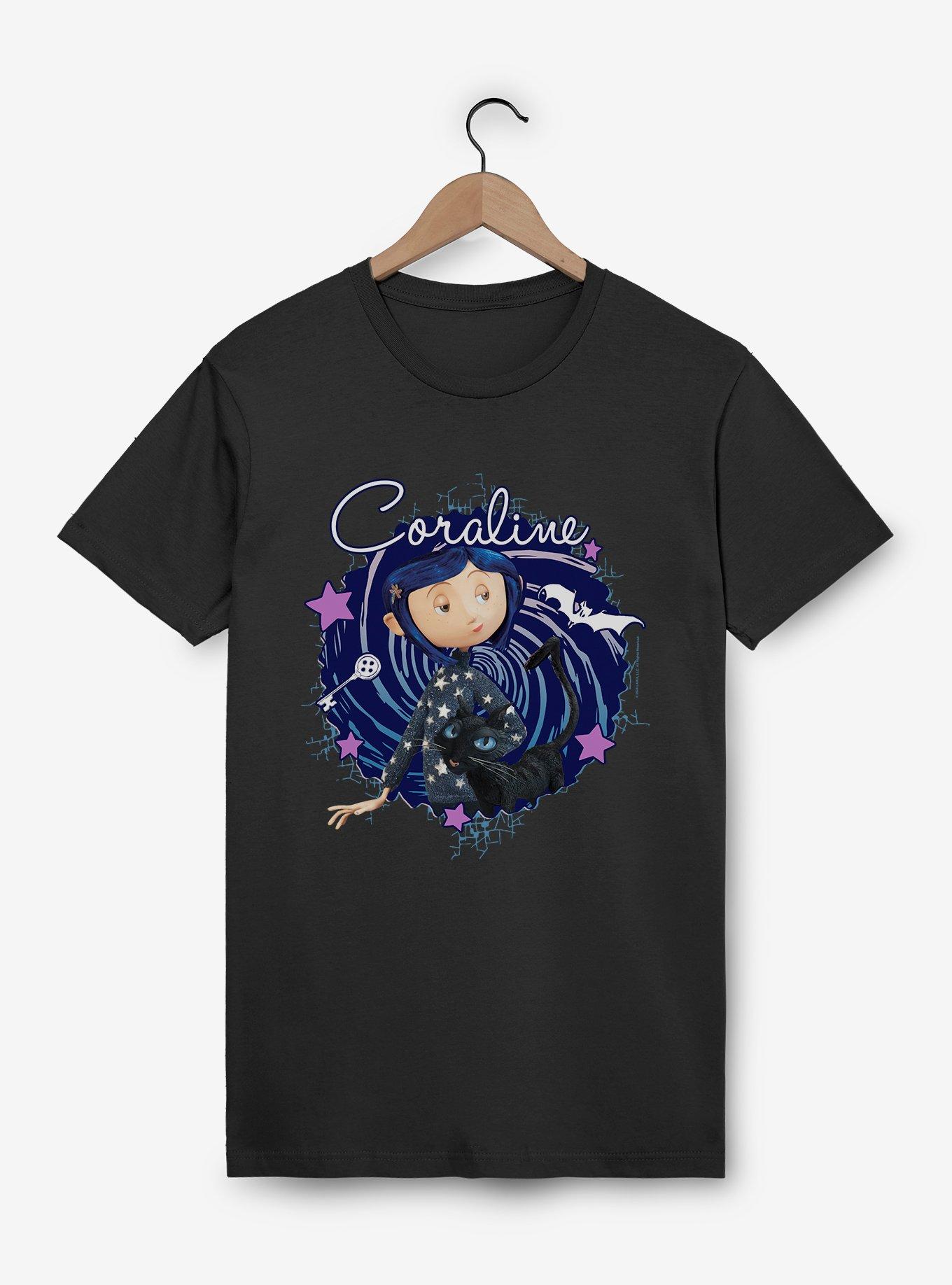 Coraline The Cat Swirl And Stars T-Shirt, , hi-res