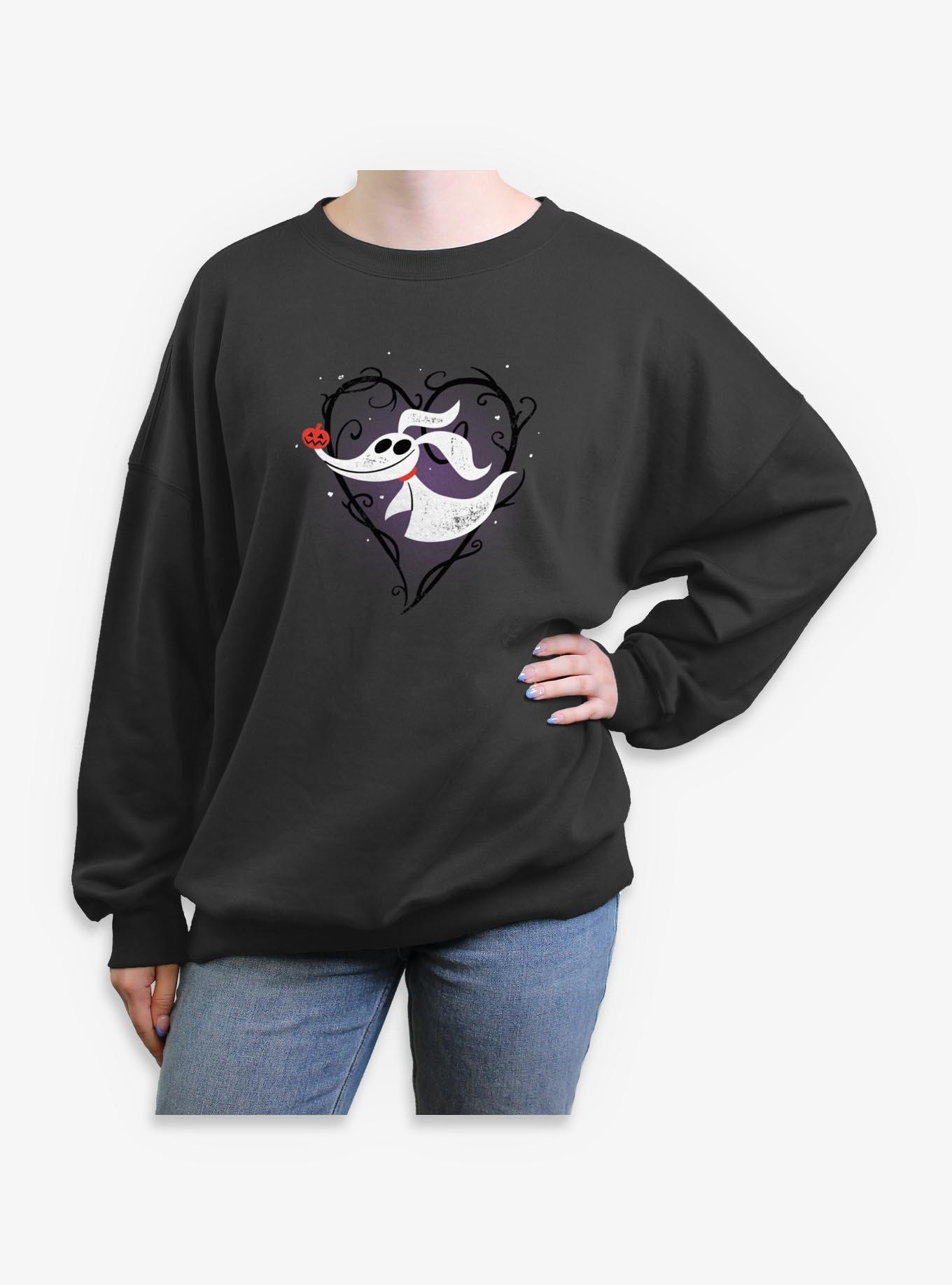 Disney The Nightmare Before Christmas Zero Pumpkin Nose Girls Oversized Sweatshirt