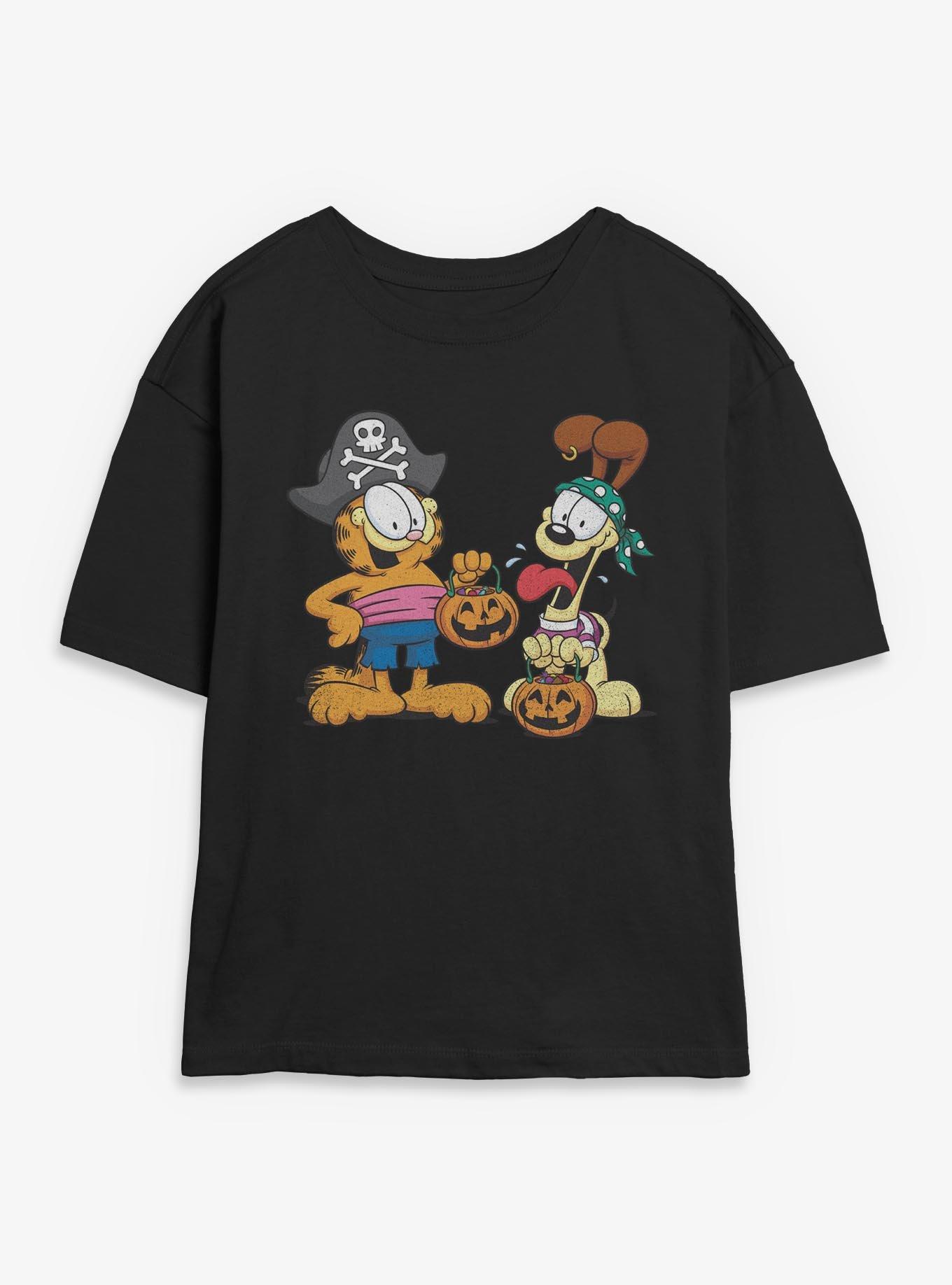 Garfield And Odie Pirate Halloween Costumes Girls Skimmer T-Shirt, BLACK, hi-res