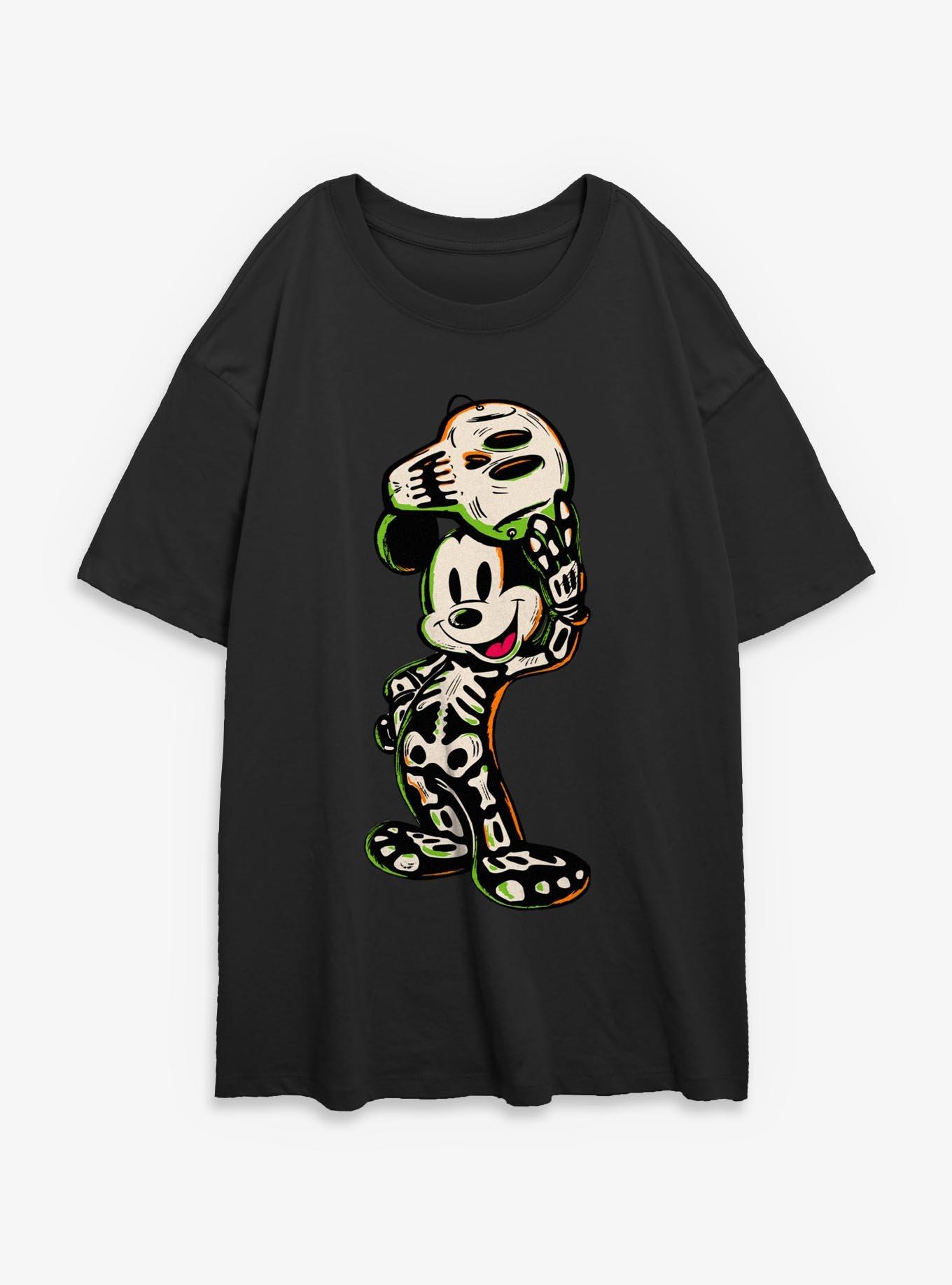Disney Mickey Mouse Halloween Skeleton Girls Oversized T-Shirt, , hi-res