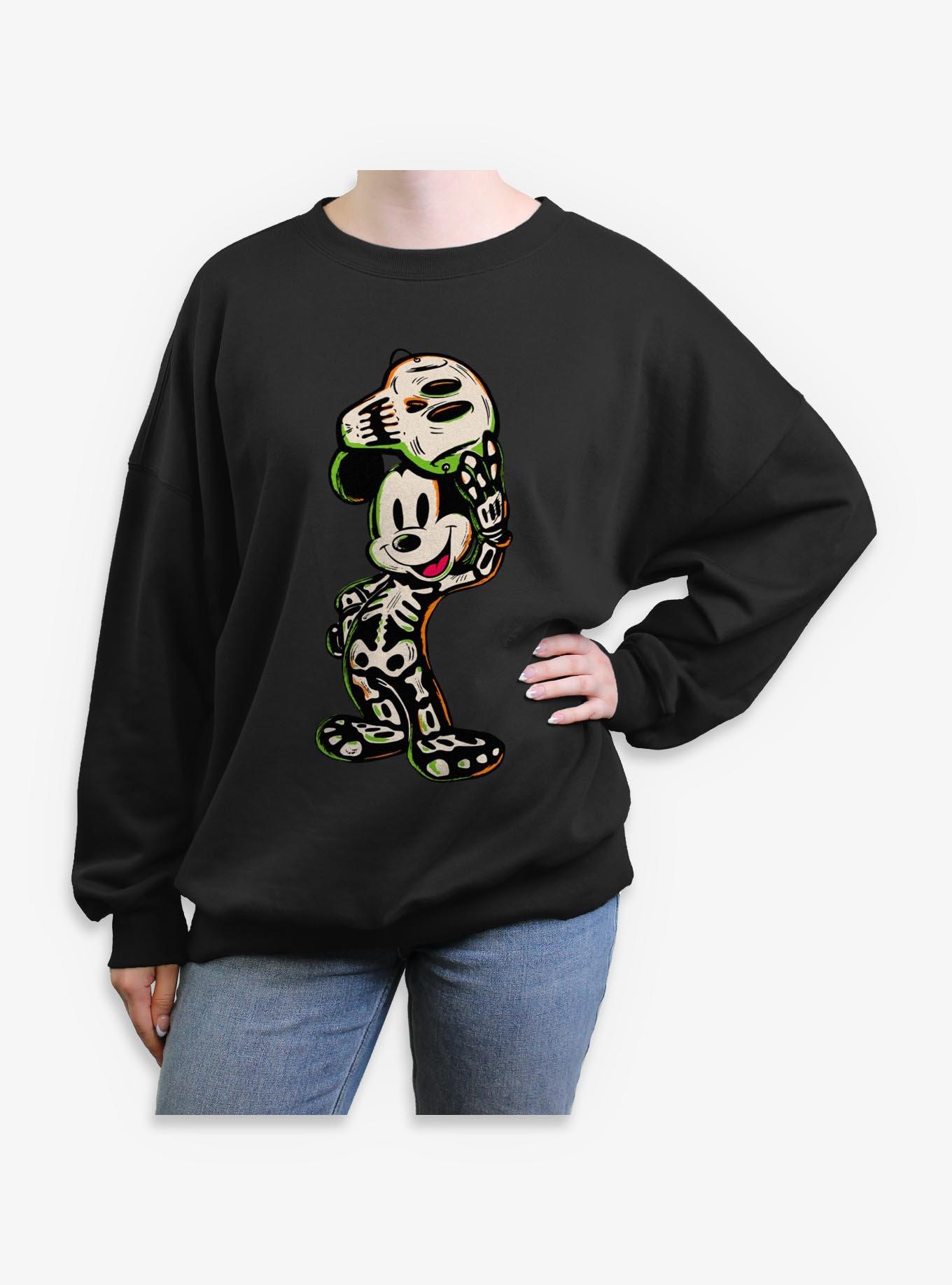 Disney Mickey Mouse Halloween Skeleton Girls Oversized Sweatshirt