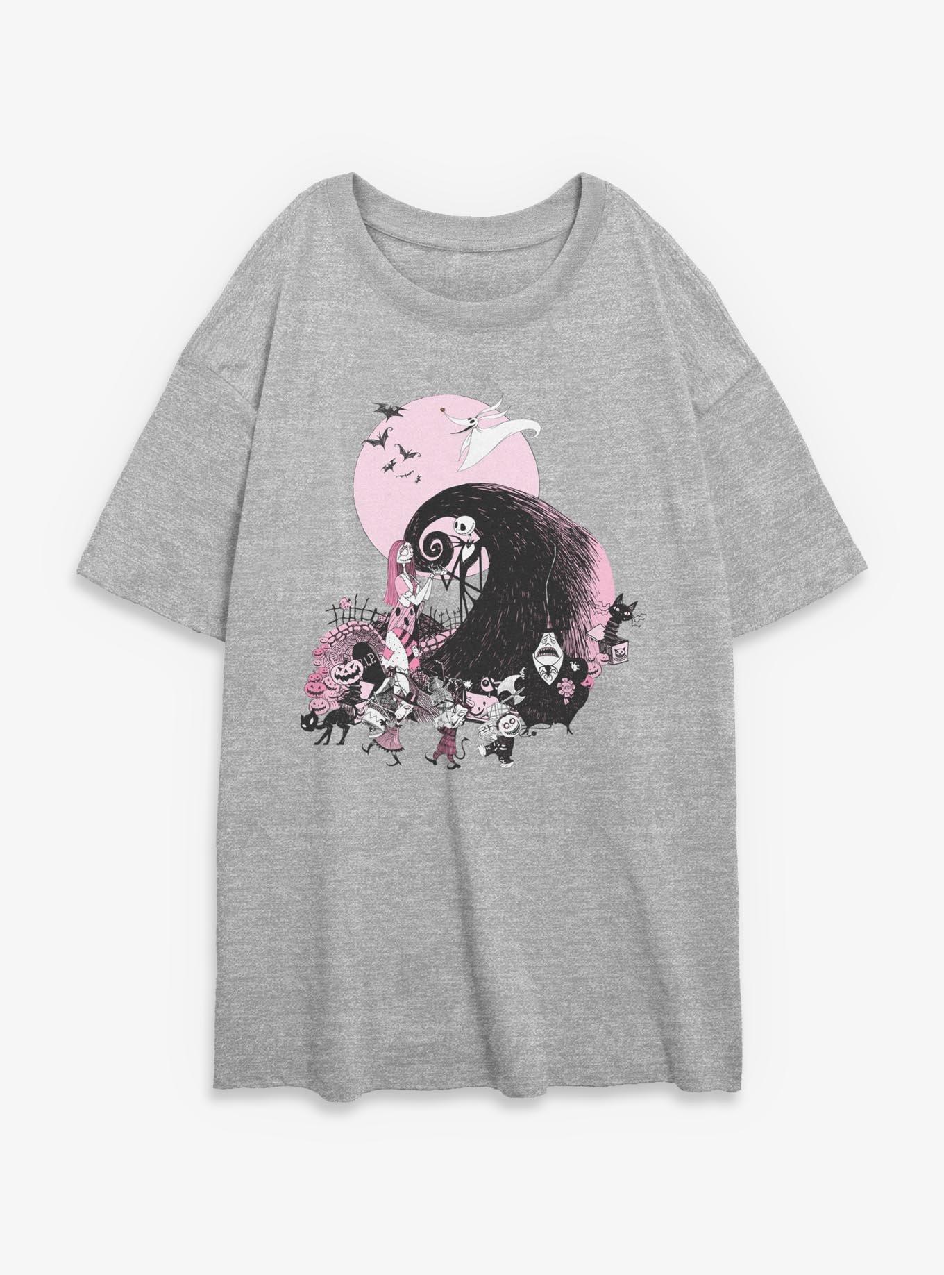 Disney The Nightmare Before Christmas Classic Scene Group Girls Oversized T-Shirt, , hi-res