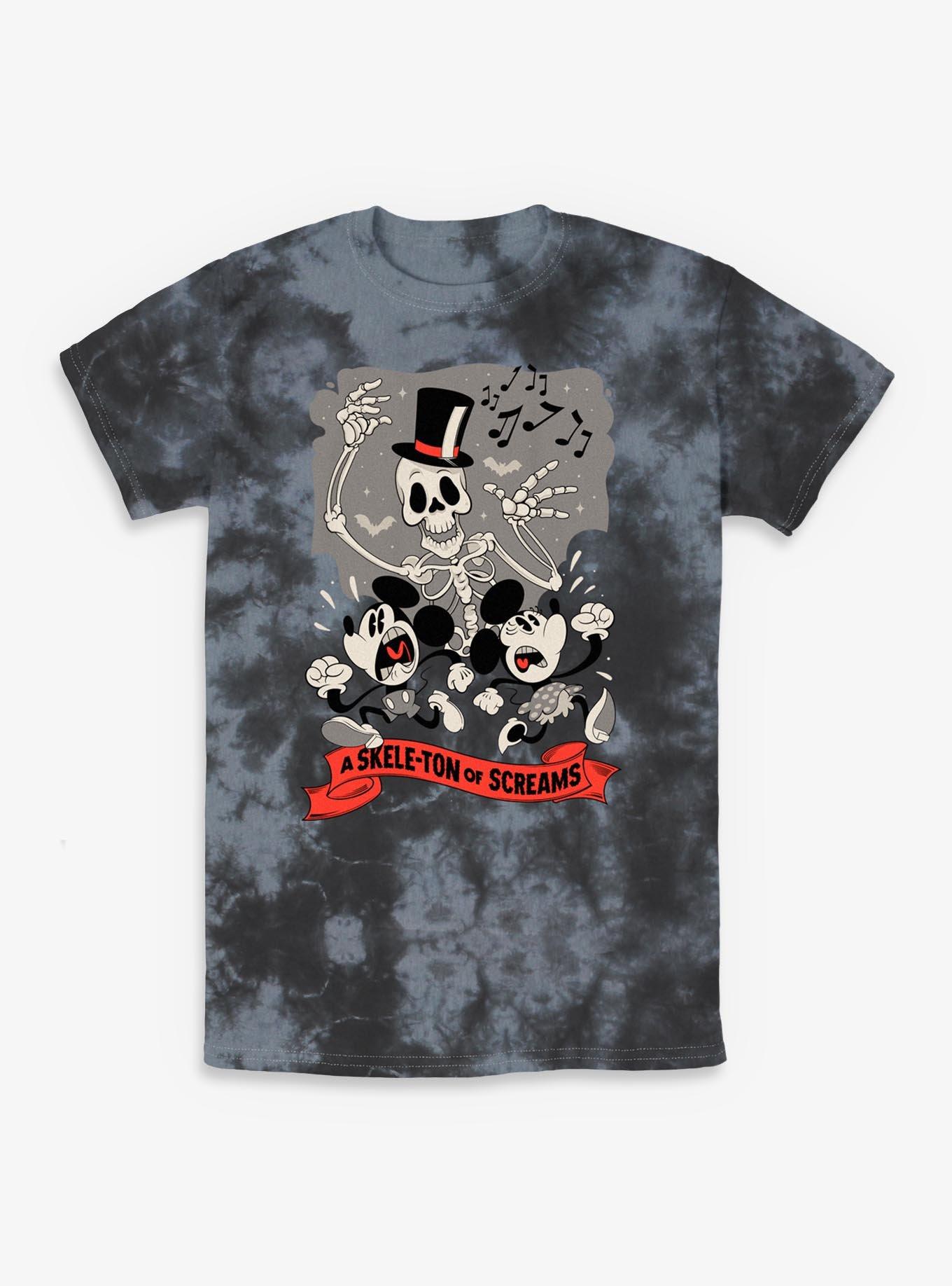 Disney Mickey Mouse & Minne Mouse A Skele-Ton of Screams Tie-Dye T-Shirt, , hi-res
