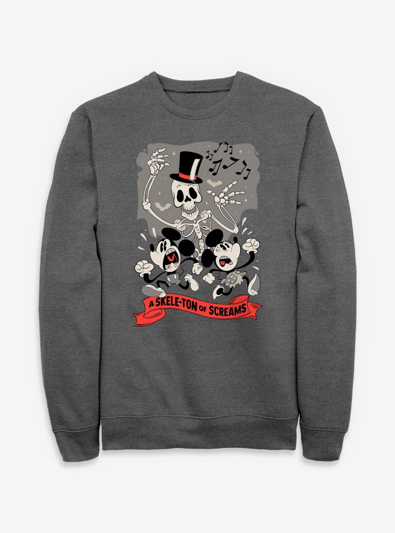 Disney Mickey Mouse & Minne Mouse A Skele-Ton of Screams Sweatshirt, , hi-res