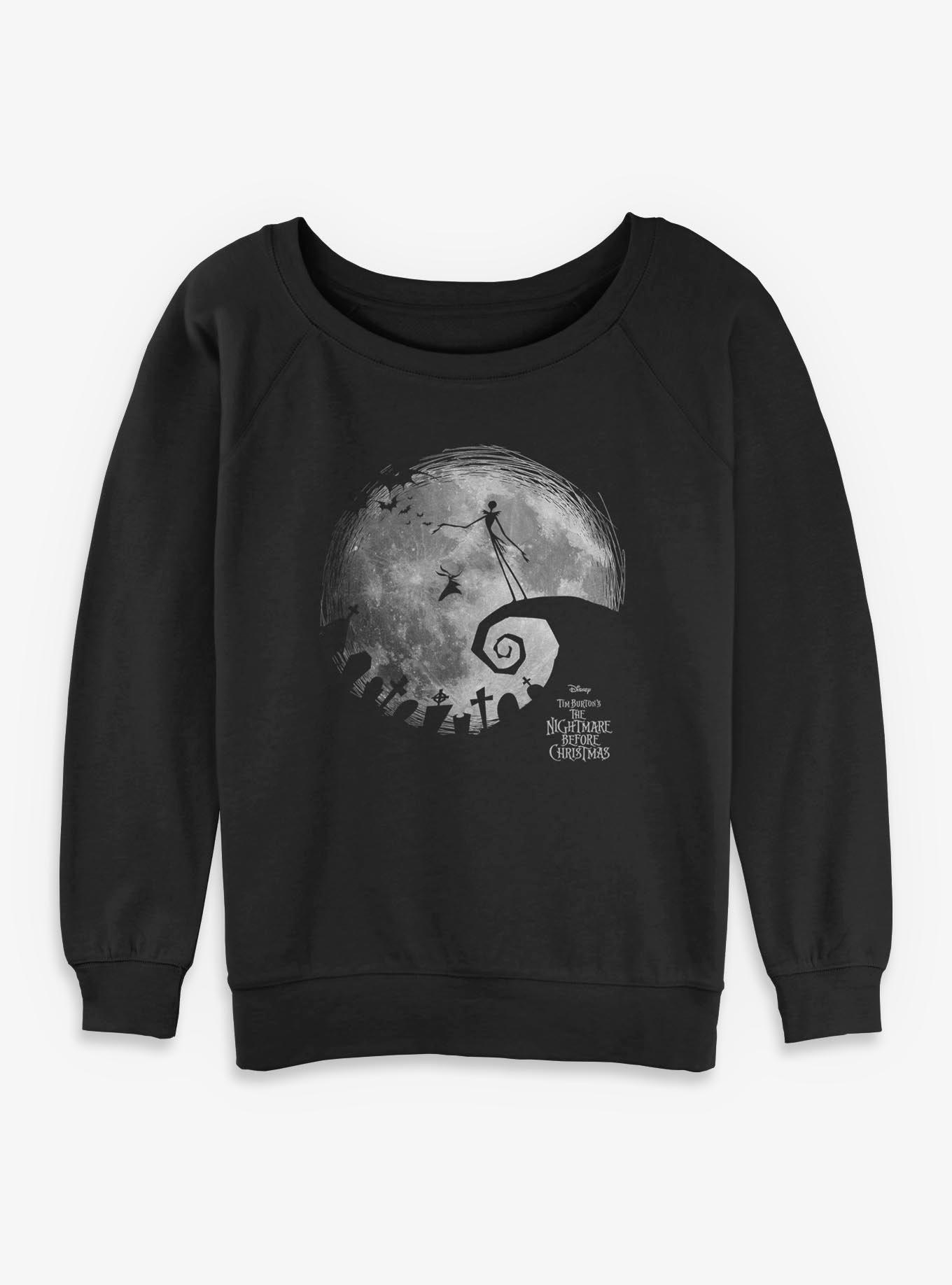 Disney The Nightmare Before Christmas The Nightmare Moon Girls Slouchy Sweatshirt, , hi-res