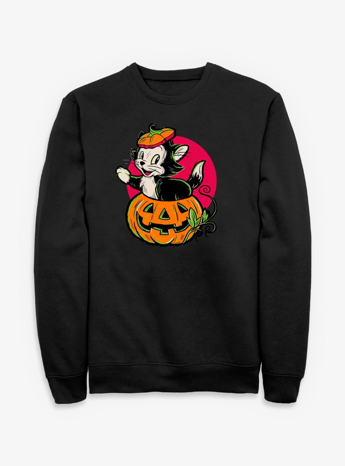 Disney Mickey Mouse Figaro Inside A Pumpkin Sweatshirt