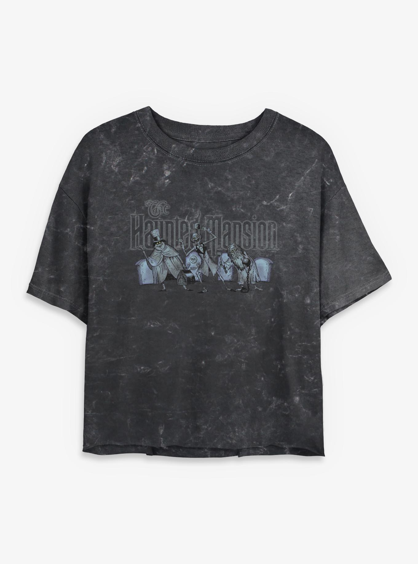 Disney The Haunted Mansion Spooky Hitchhiking Ghost Girls Mineral Wash Crop T-Shirt, , hi-res