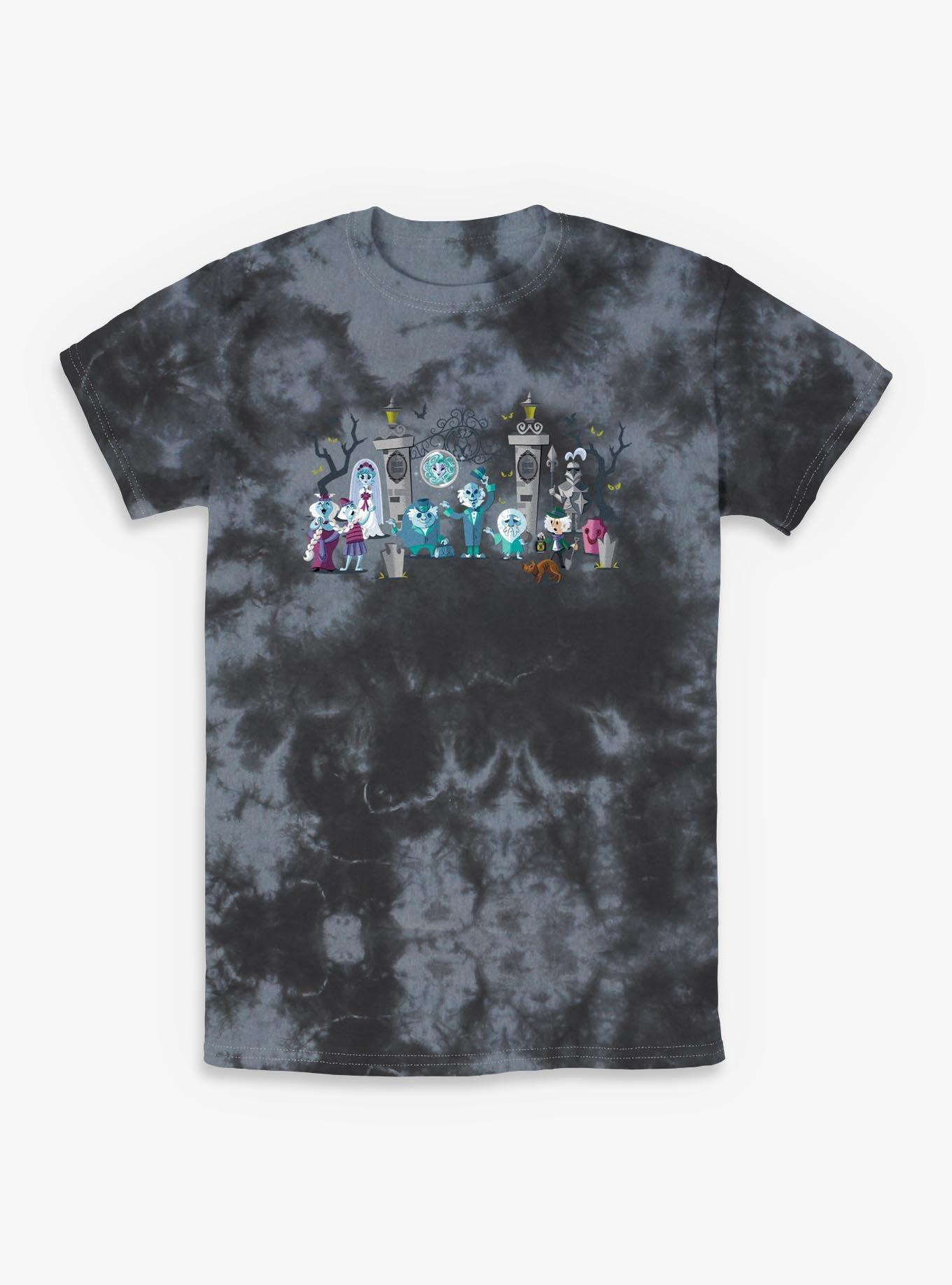 Disney The Haunted Mansion Characters Entrance Mansion Tie-Dye T-Shirt, BLKCHAR, hi-res