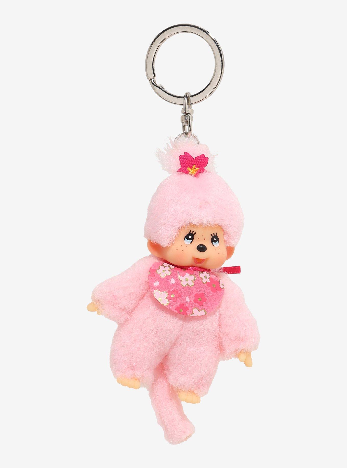 MONMUNGCHI X SWEET BLOSSOM キーリング チェブギ Monchhichi Cherry Blossom Plush Keychain | BoxLunch