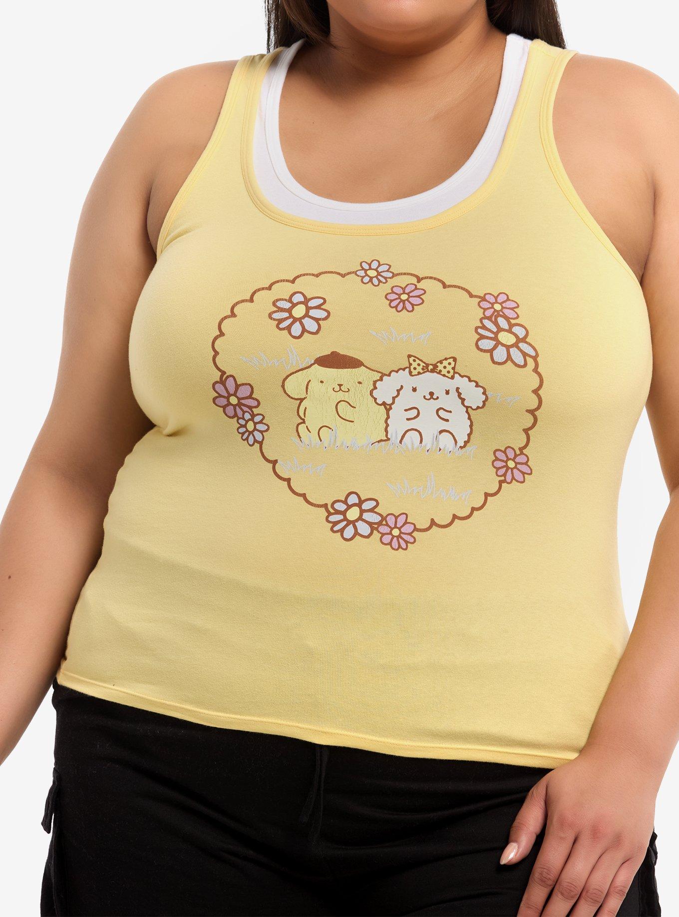 Pompompurin Layered Girls Tank Top Plus Size, , hi-res
