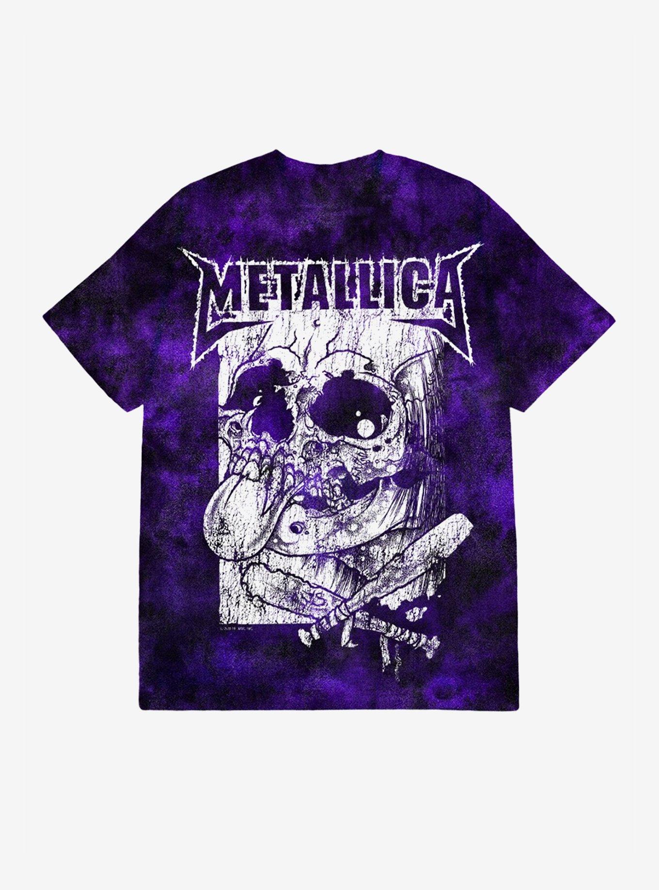 Metallica Skull Bat Purple Tie-Dye T-Shirt, , hi-res