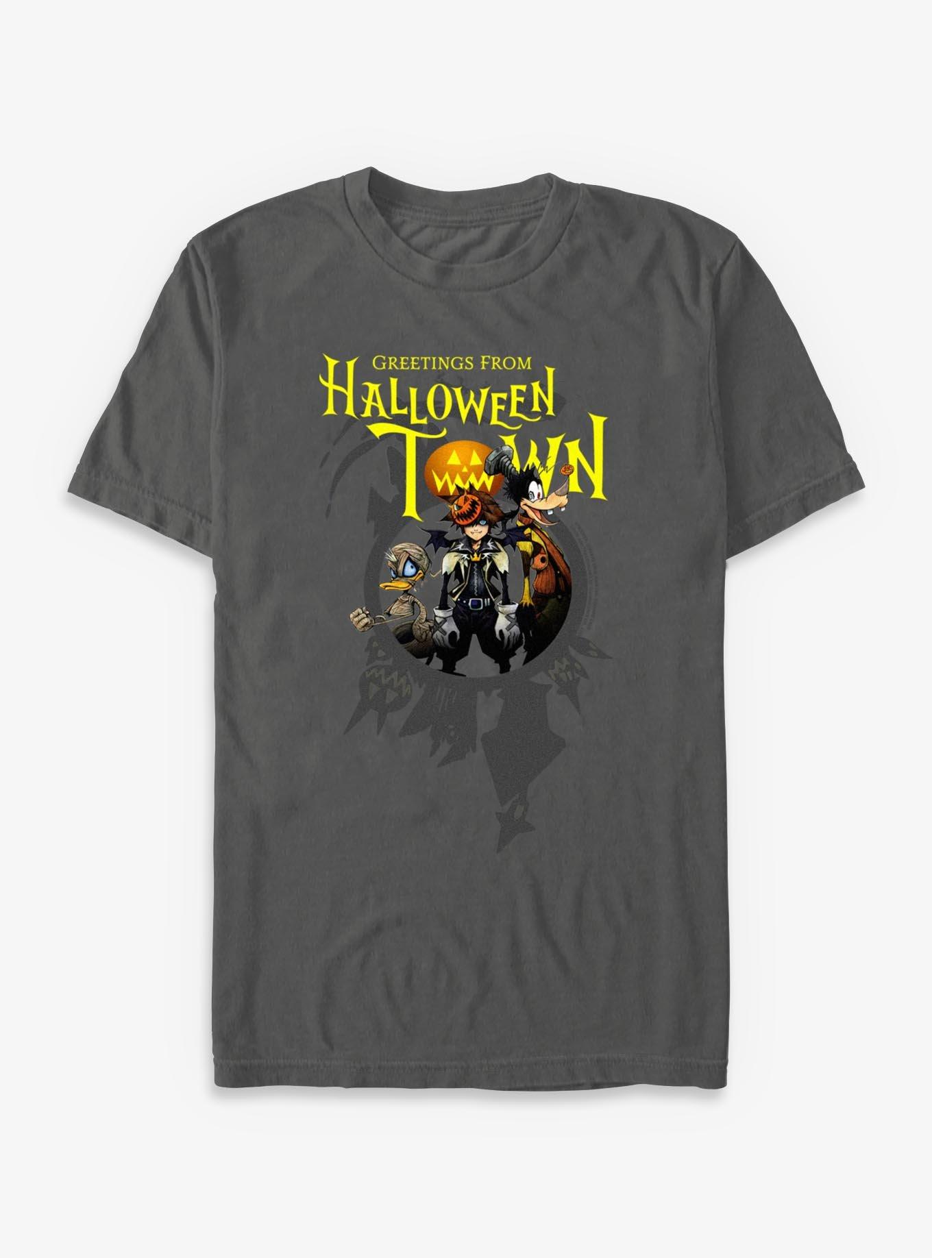 Disney Kingdom Hearts Greetings From Halloween Town Garment Dye T-Shirt, PEPPER, hi-res