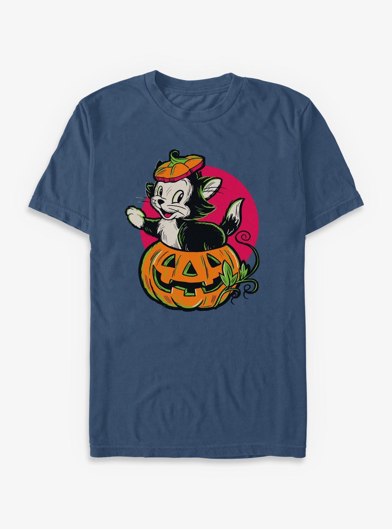 Disney Mickey Mouse Figaro Inside A Pumpkin Garment Dye T-Shirt, , hi-res