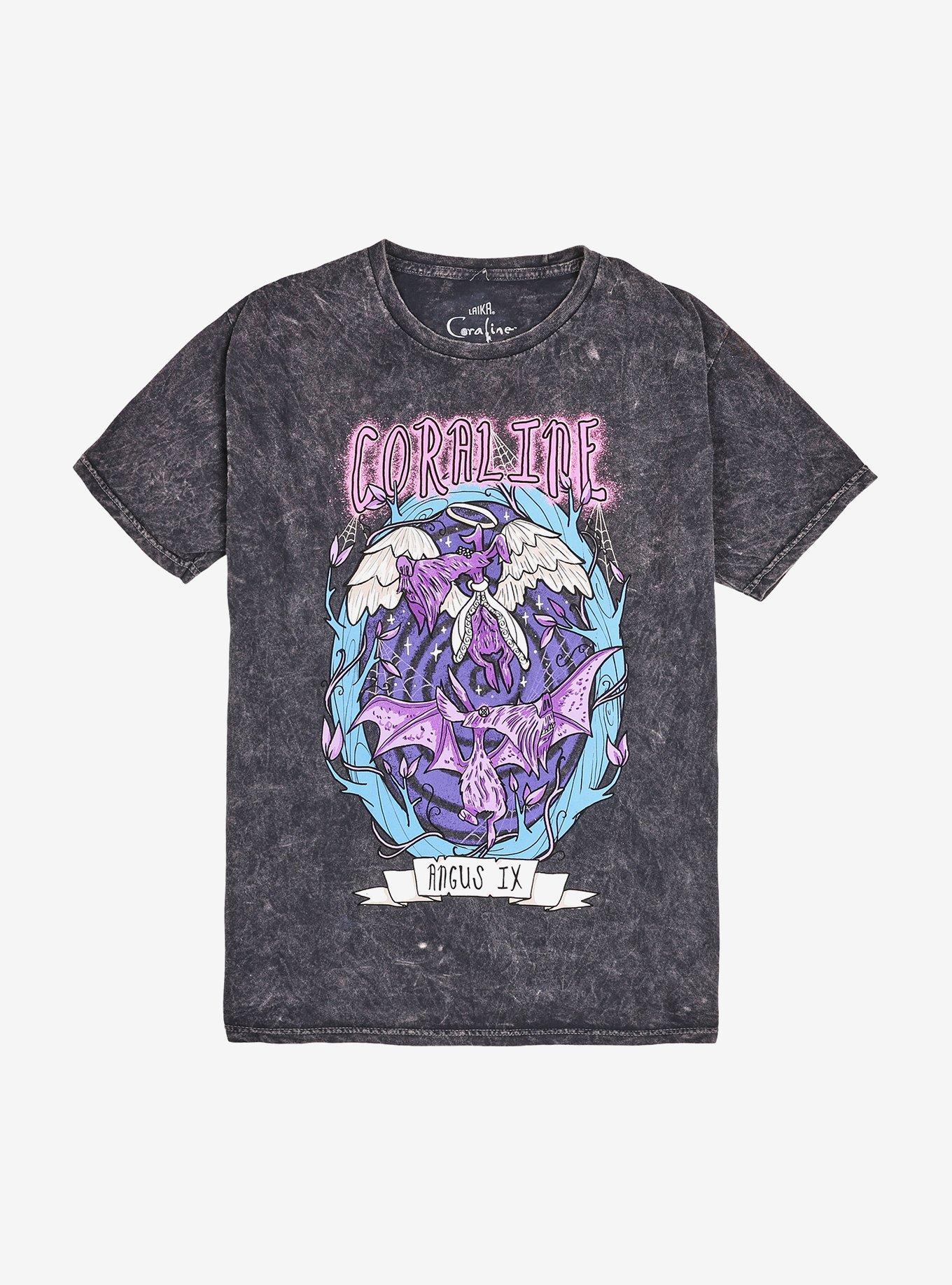 Coraline Angus Angel Dog Dark Wash T-Shirt