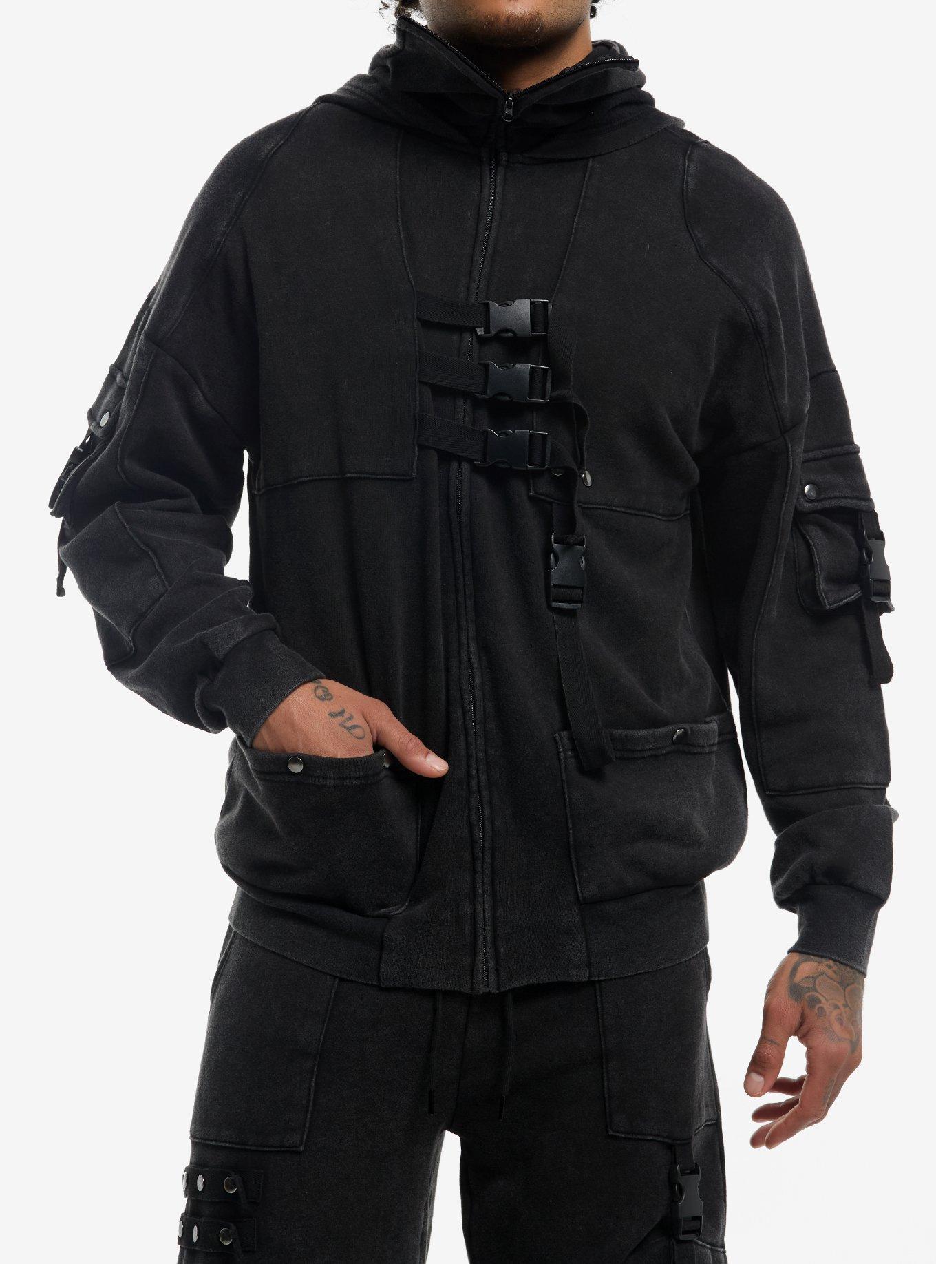 Buckle Balaclava Hood Utility Hoodie, , hi-res