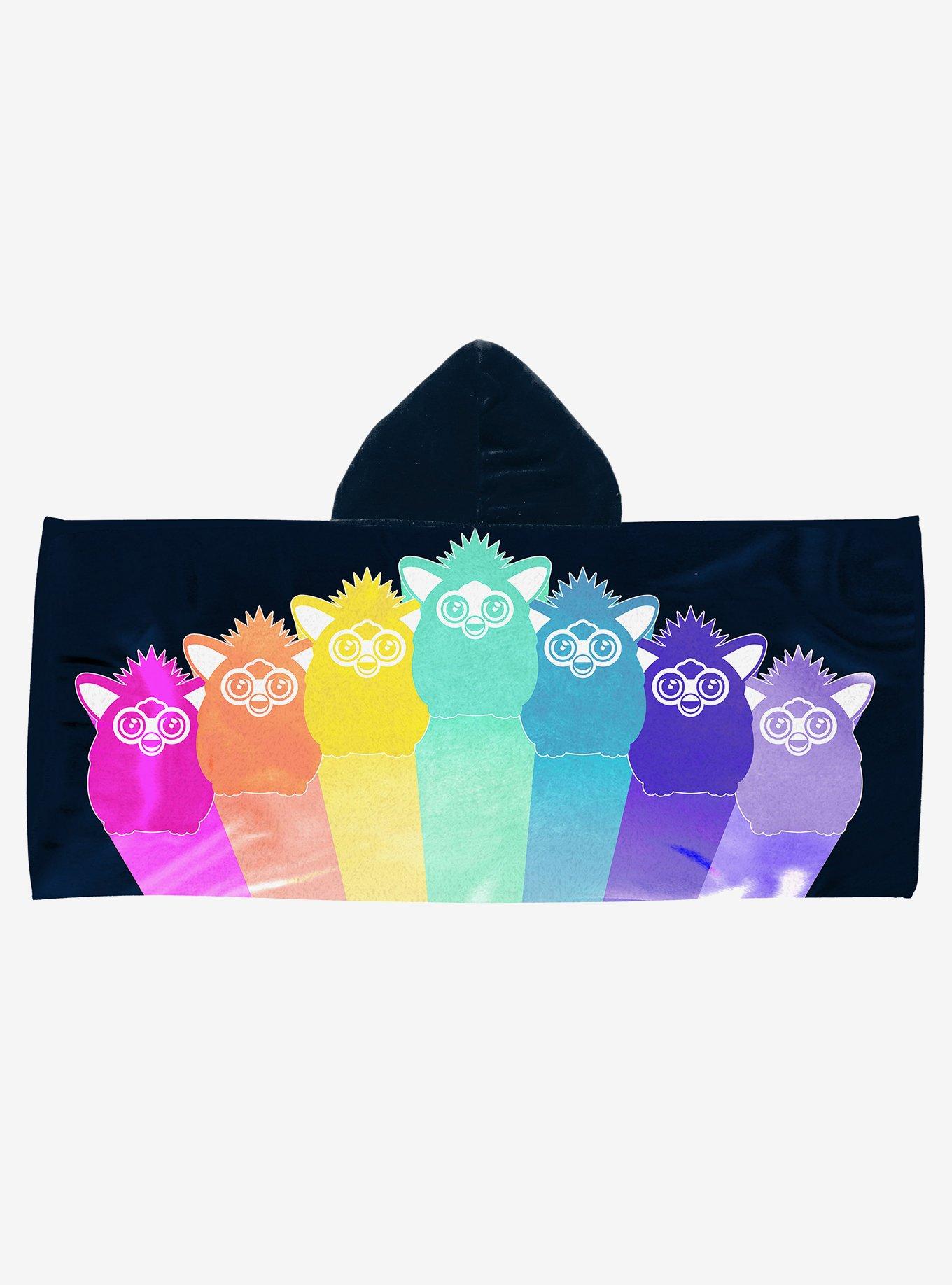Furby Retro Rainbow Youth Hooded Towel, , hi-res