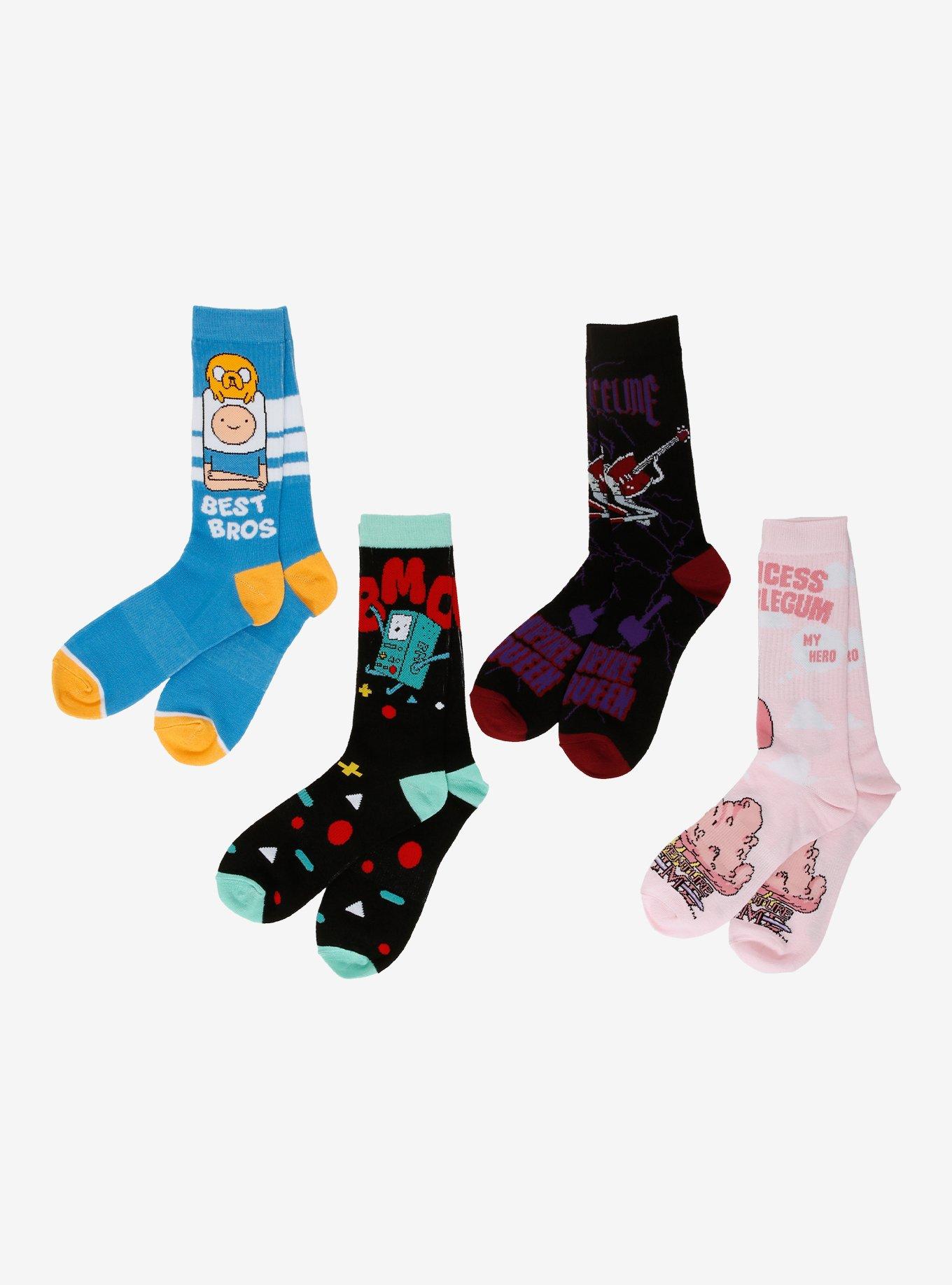 Adventure Time Characters Crew Socks 4 Pair, , hi-res