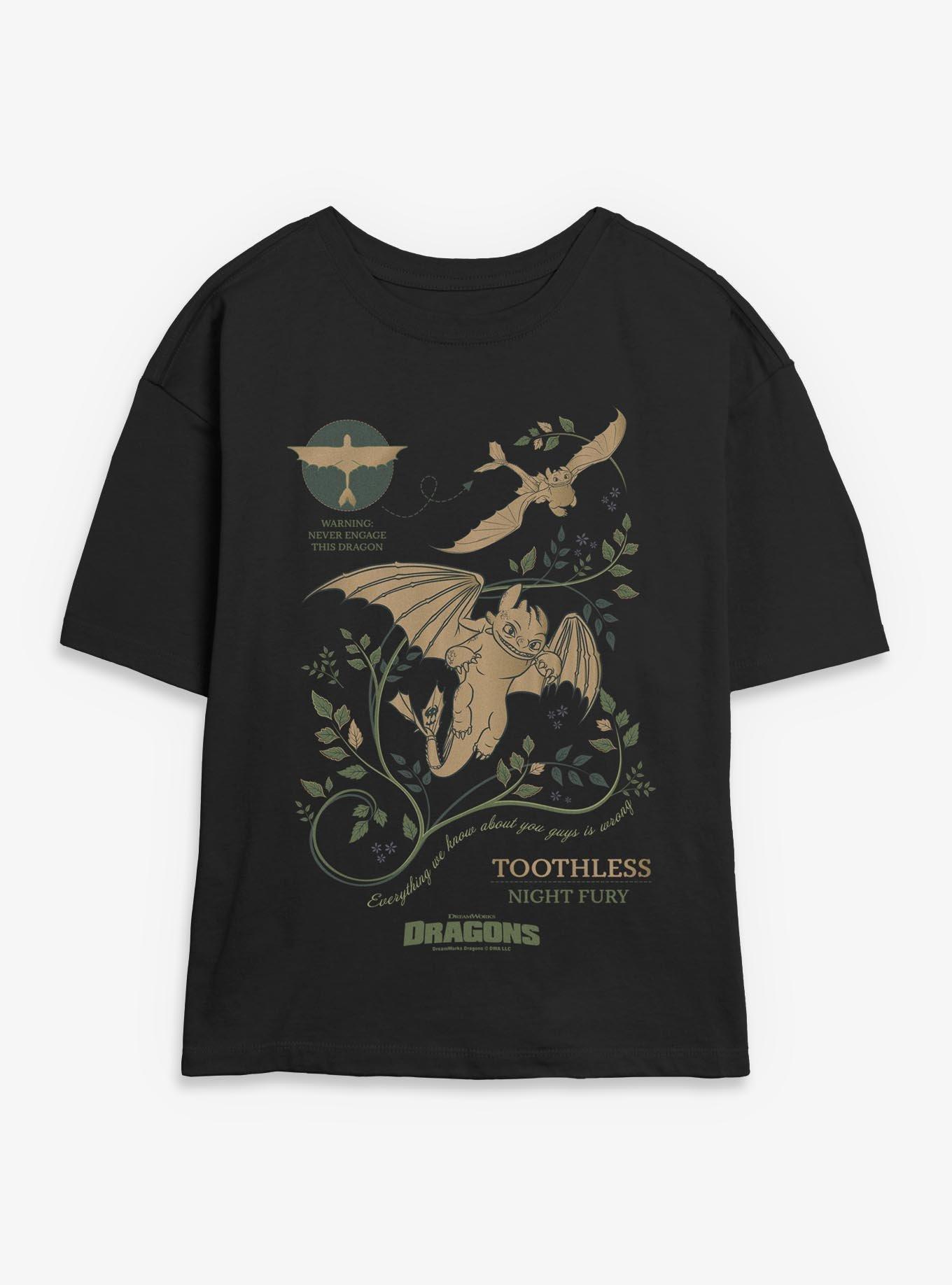How To Train Your Dragon Toothless Warning Girls Skimmer T-Shirt, , hi-res