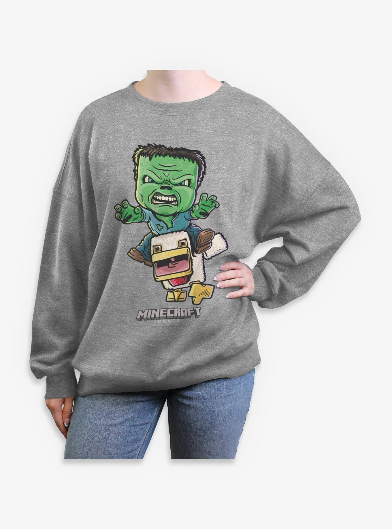 A Minecraft Movie Chicken Jockey Girls Oversized Sweatshirt, , hi-res