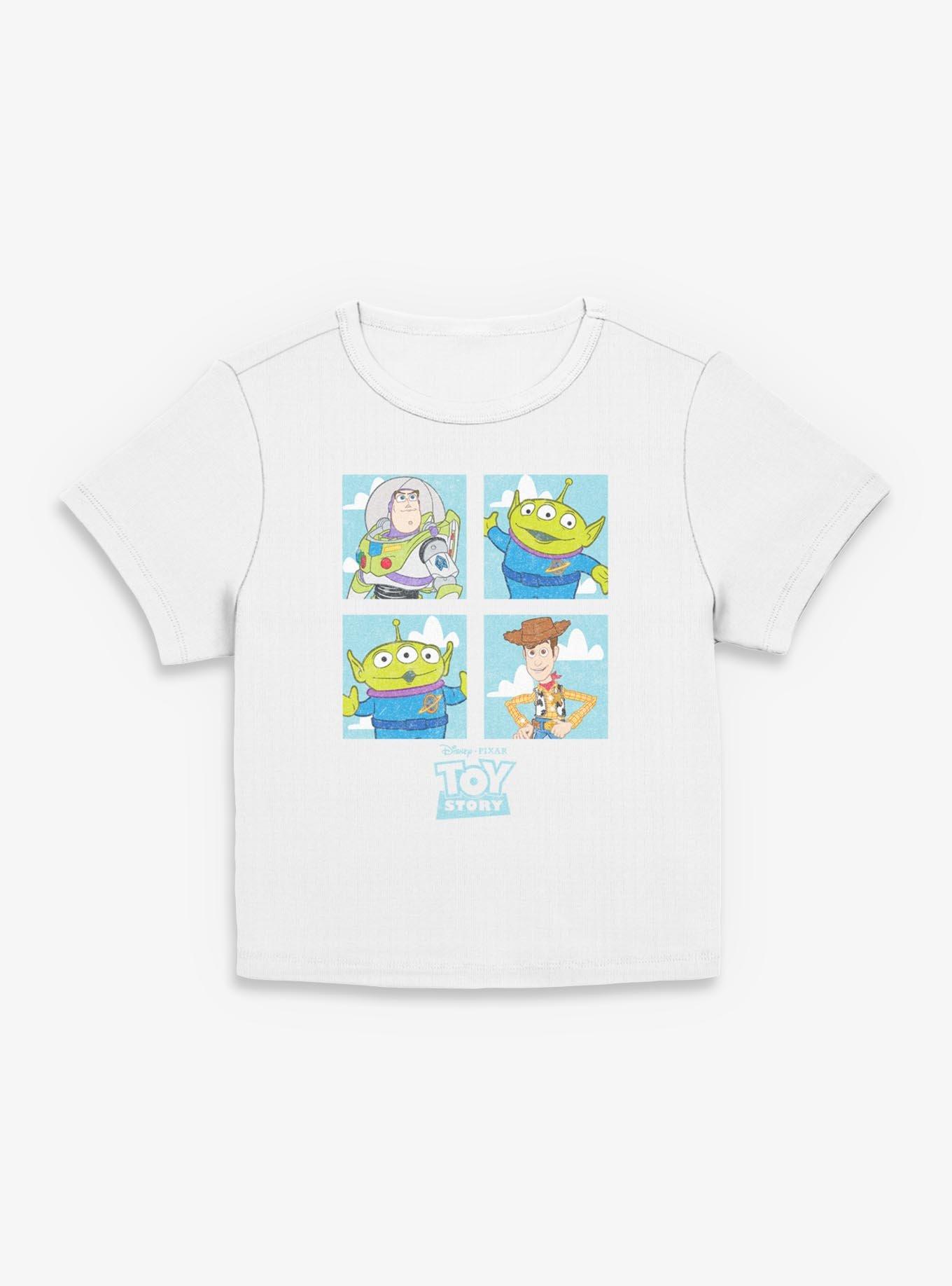 Disney Pixar Toy Story Buzz Woody Alien Panels Girls Baby T-Shirt, EGRET, hi-res