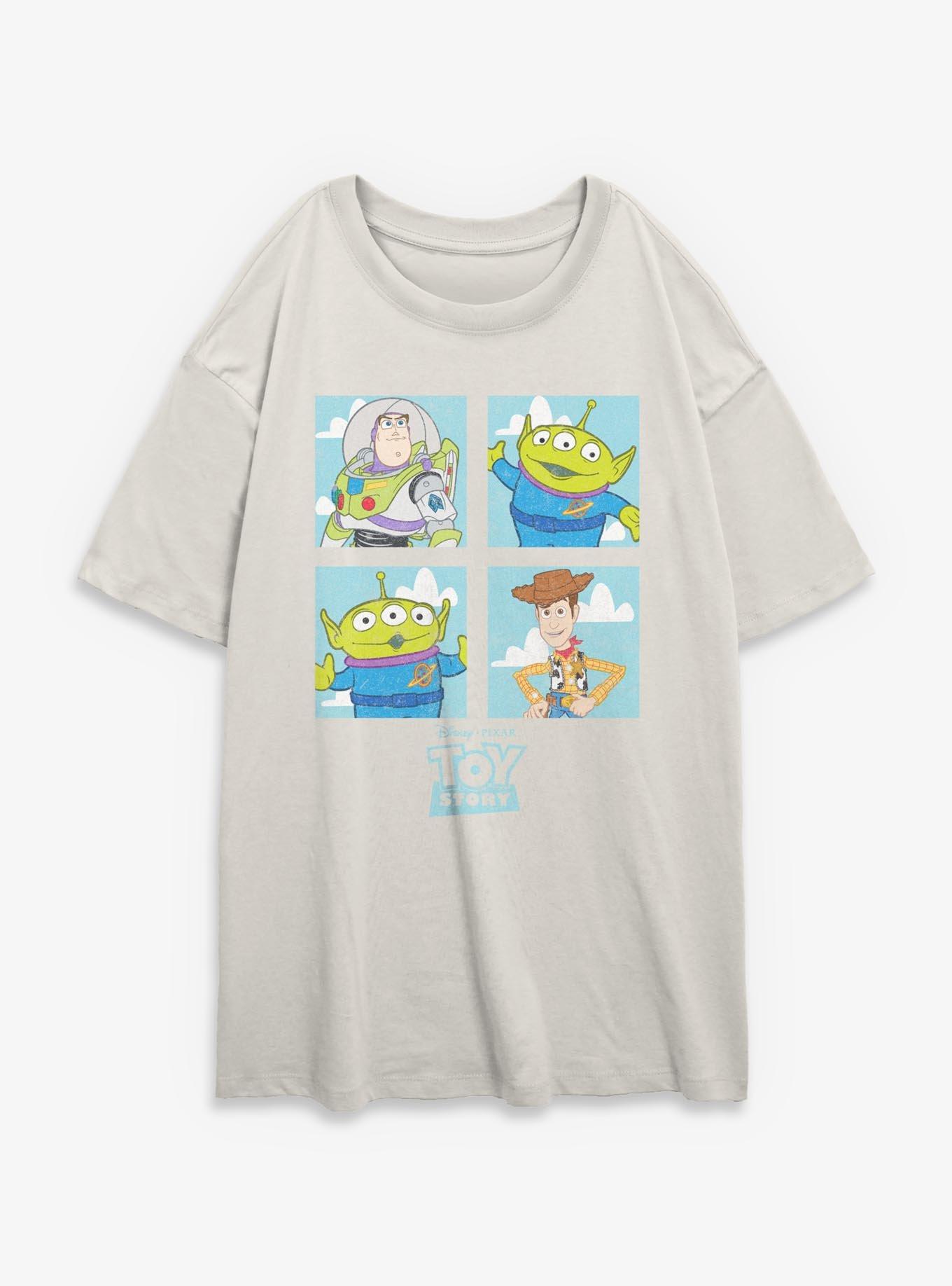 Disney Pixar Toy Story Buzz Woody Alien Panels Girls Oversized T-Shirt, , hi-res
