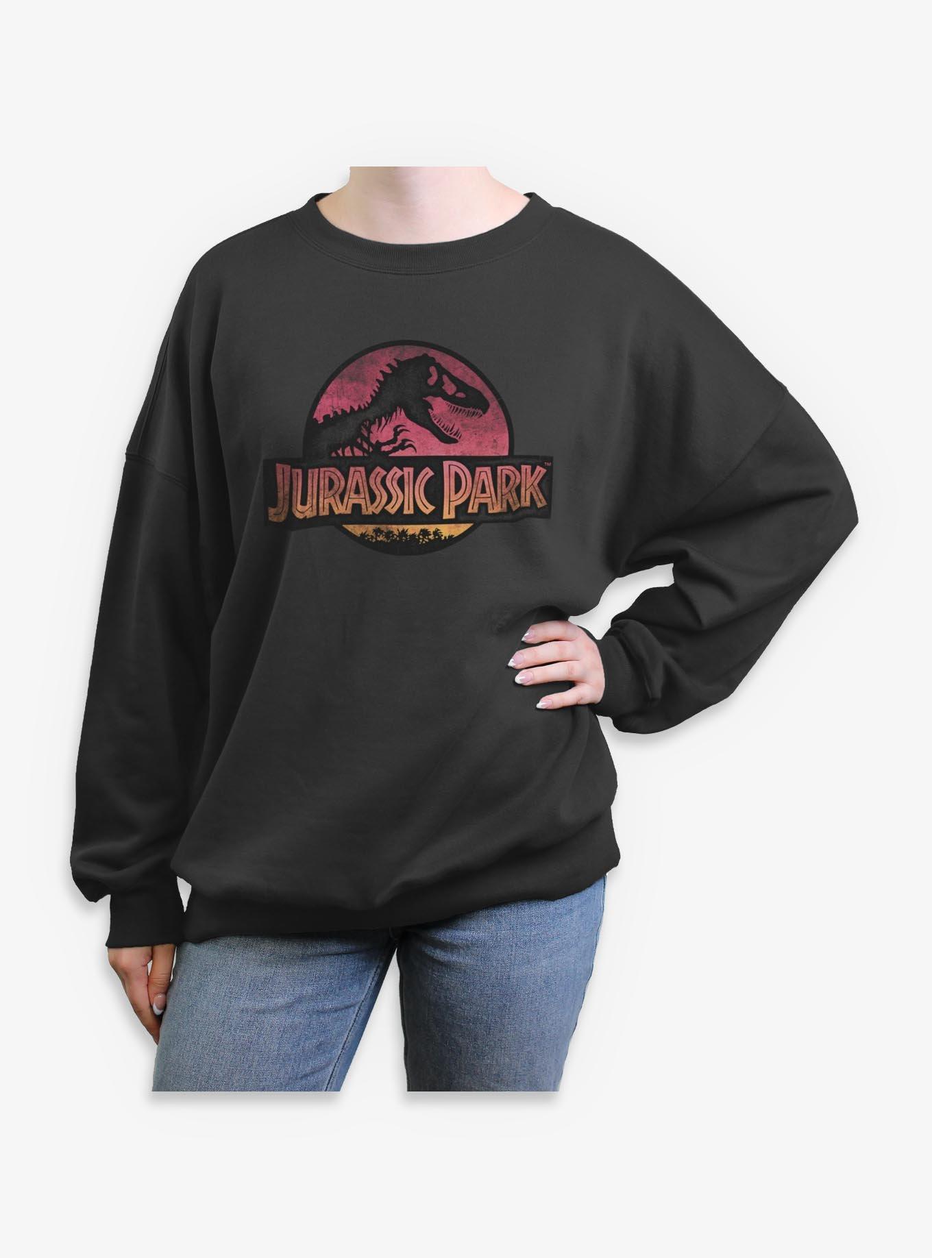 Jurassic Park Logo Girls Oversized Sweatshirt