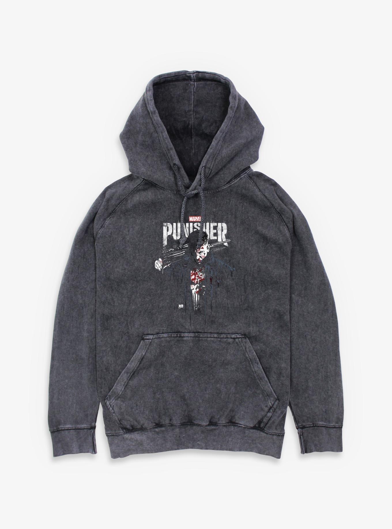 NULL Marvel Punisher Downfall Mineral Wash Hoodie