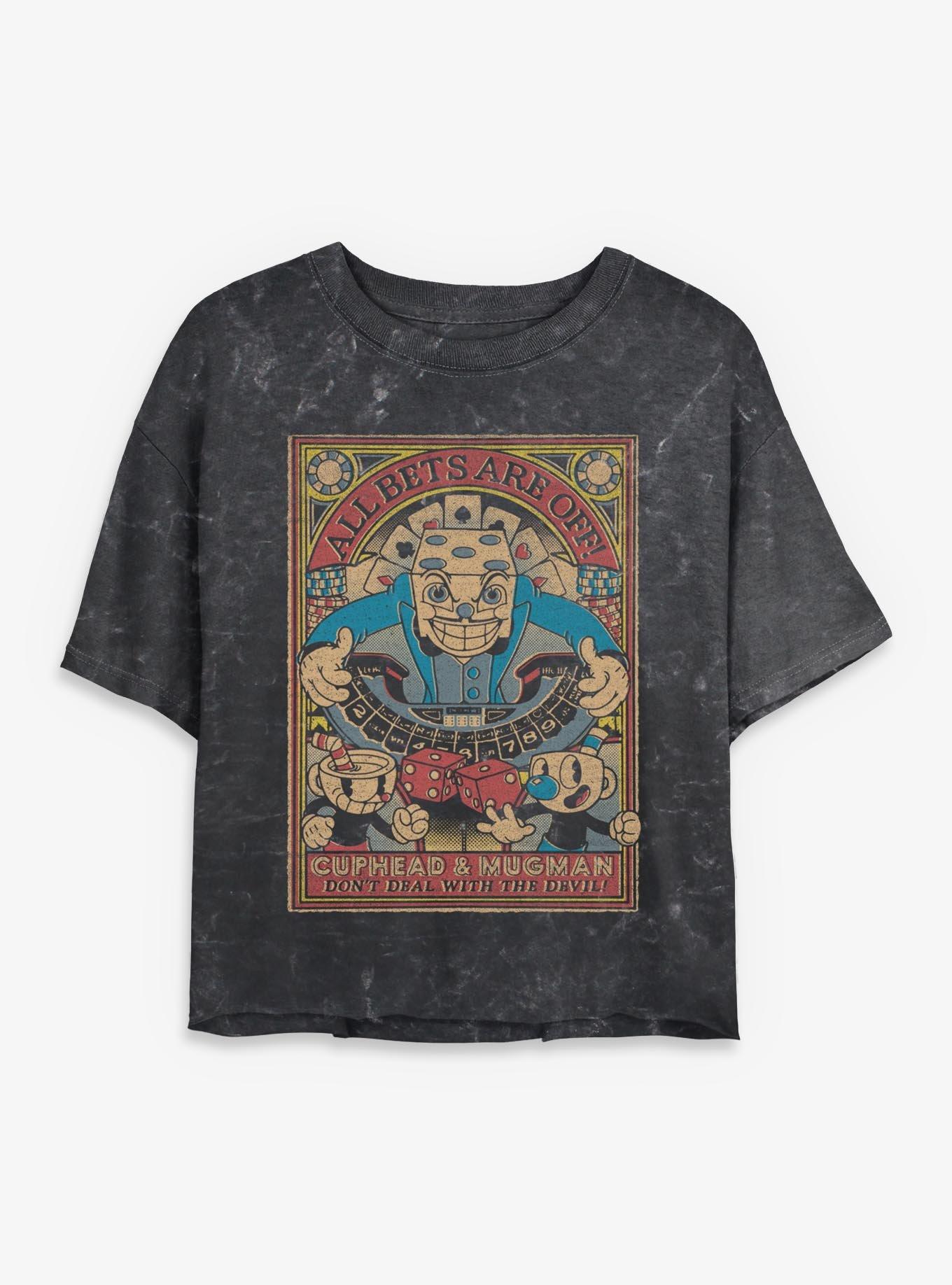 Cuphead All Bets Are Off Girls Mineral Wash Crop T-Shirt, , hi-res