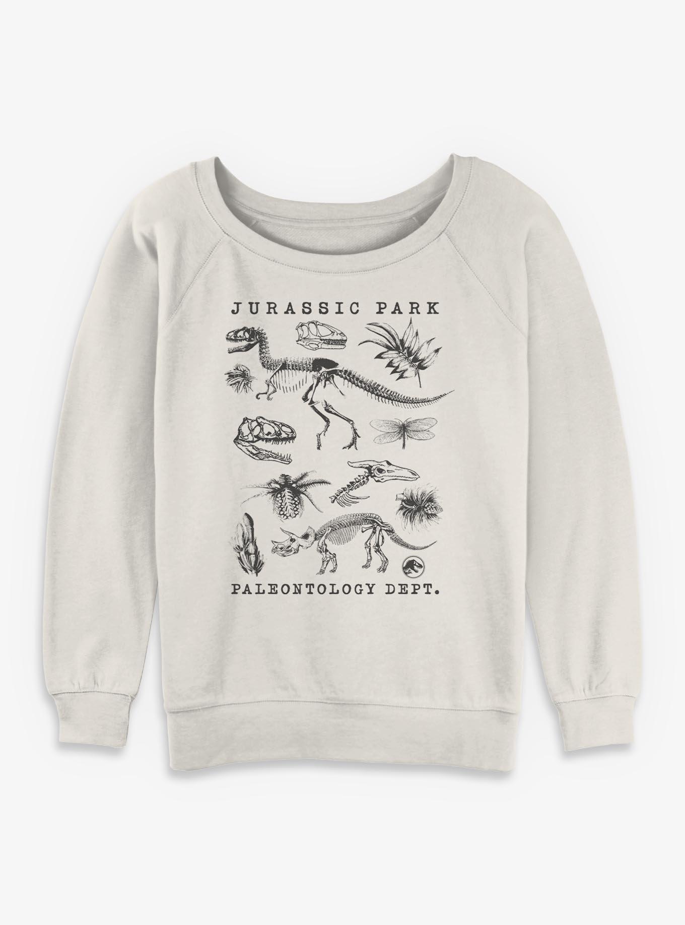 Jurassic Park Flora & Fauna Girls Slouchy Sweatshirt, EGRET, hi-res