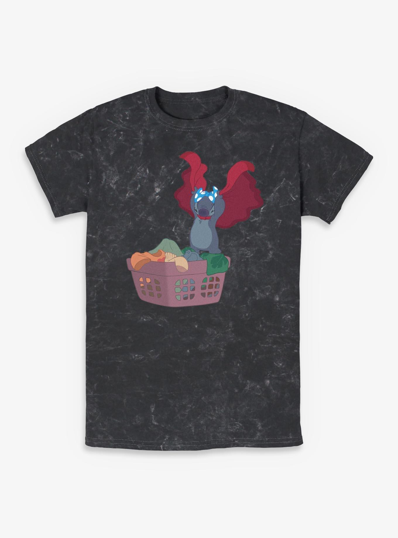 Disney Lilo & Stitch Laundry Mineral Wash T-Shirt, BLACK, hi-res