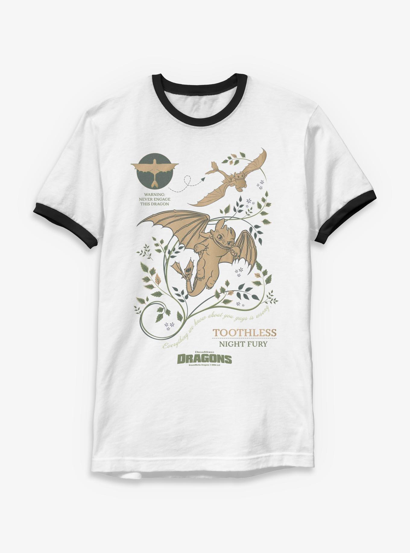 NULL How To Train Your Dragon Toothless Warning Ringer T-Shirt