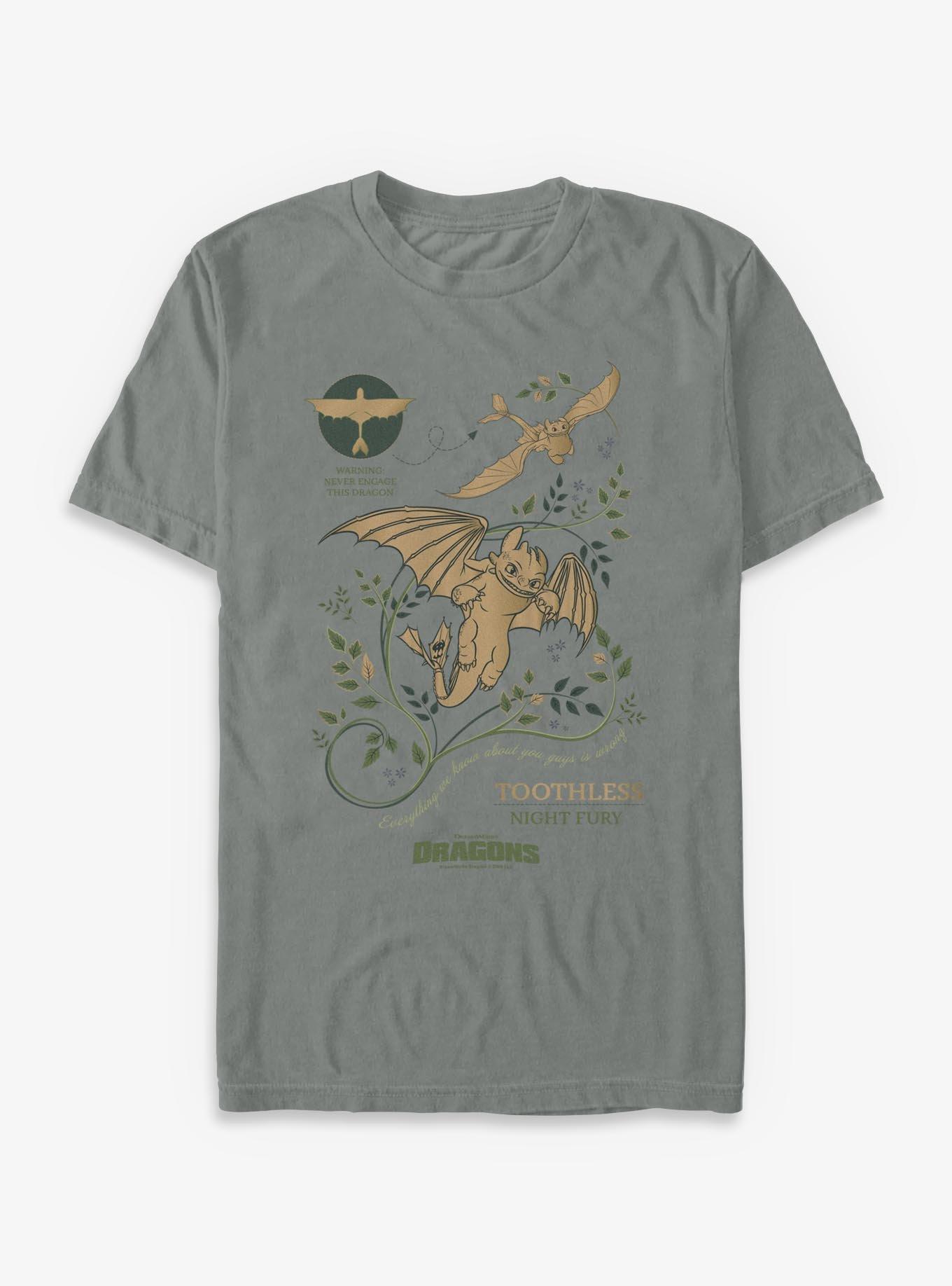 How To Train Your Dragon Toothless Warning Garment Dye T-Shirt, , hi-res