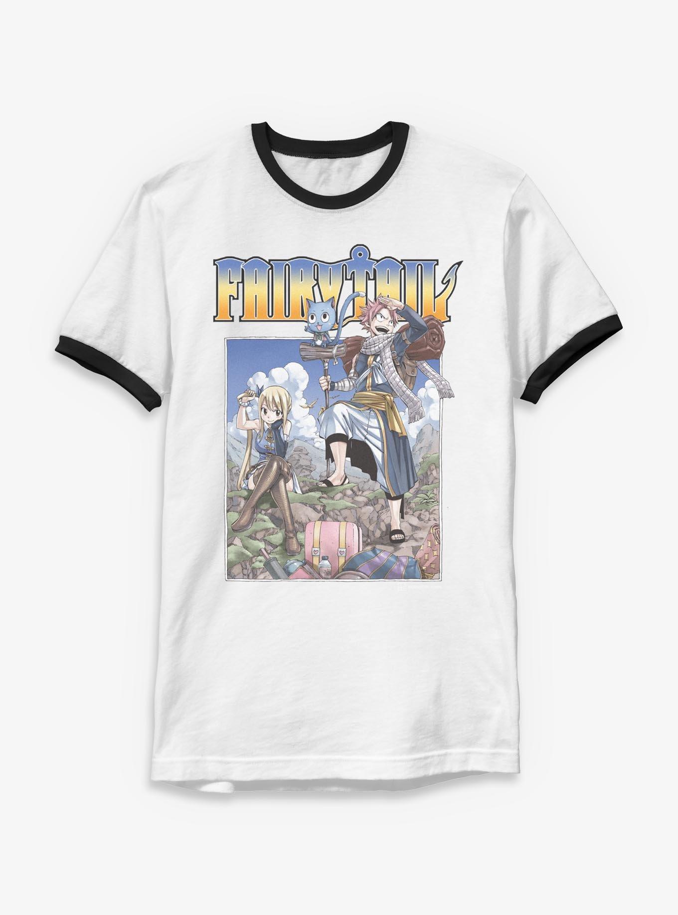 Fairy Tail On A Mission Ringer T-Shirt, WHTBLK, hi-res
