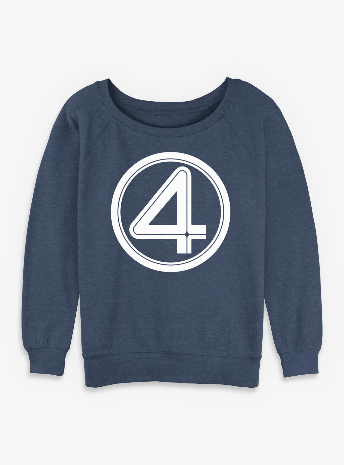 Marvel Fantastic Four Logo Girls Slouchy Sweatshirt, BLUEHTR, hi-res