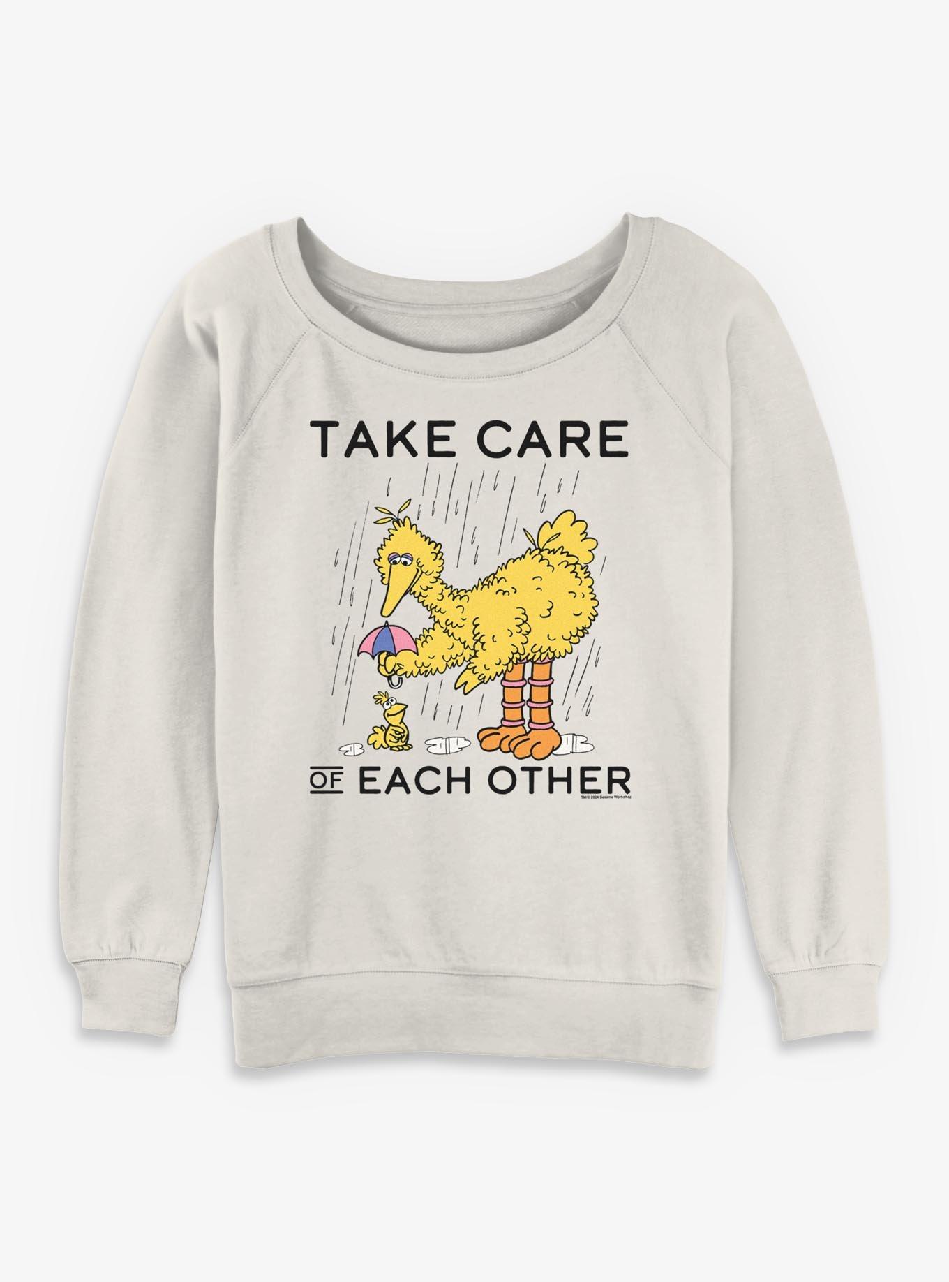Sesame Street Take Care Of Each Other Girls Slouchy Sweatshirt
