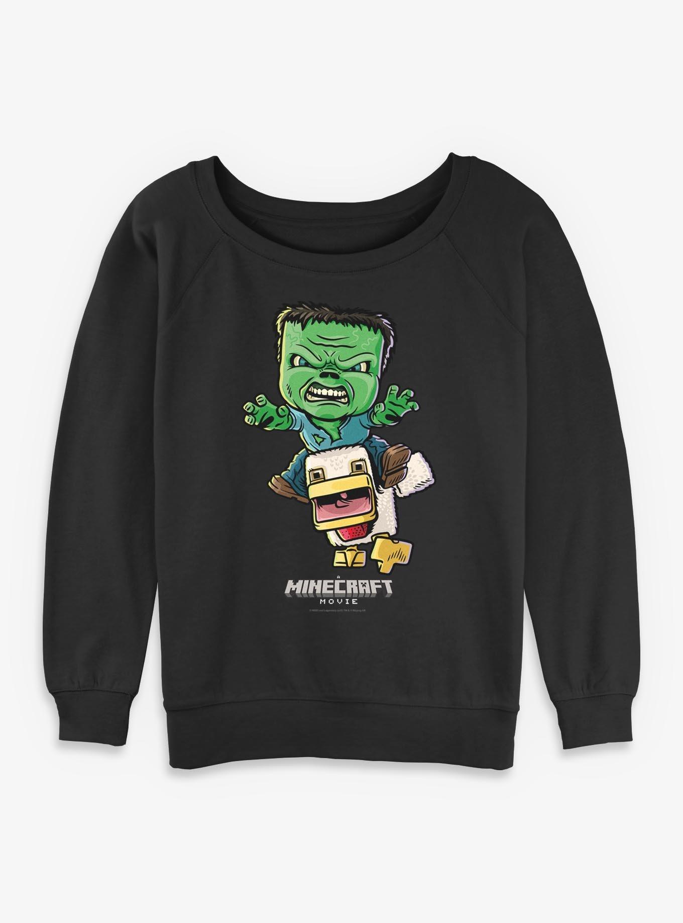 A Minecraft Movie Chicken Jockey Girls Slouchy Sweatshirt, , hi-res