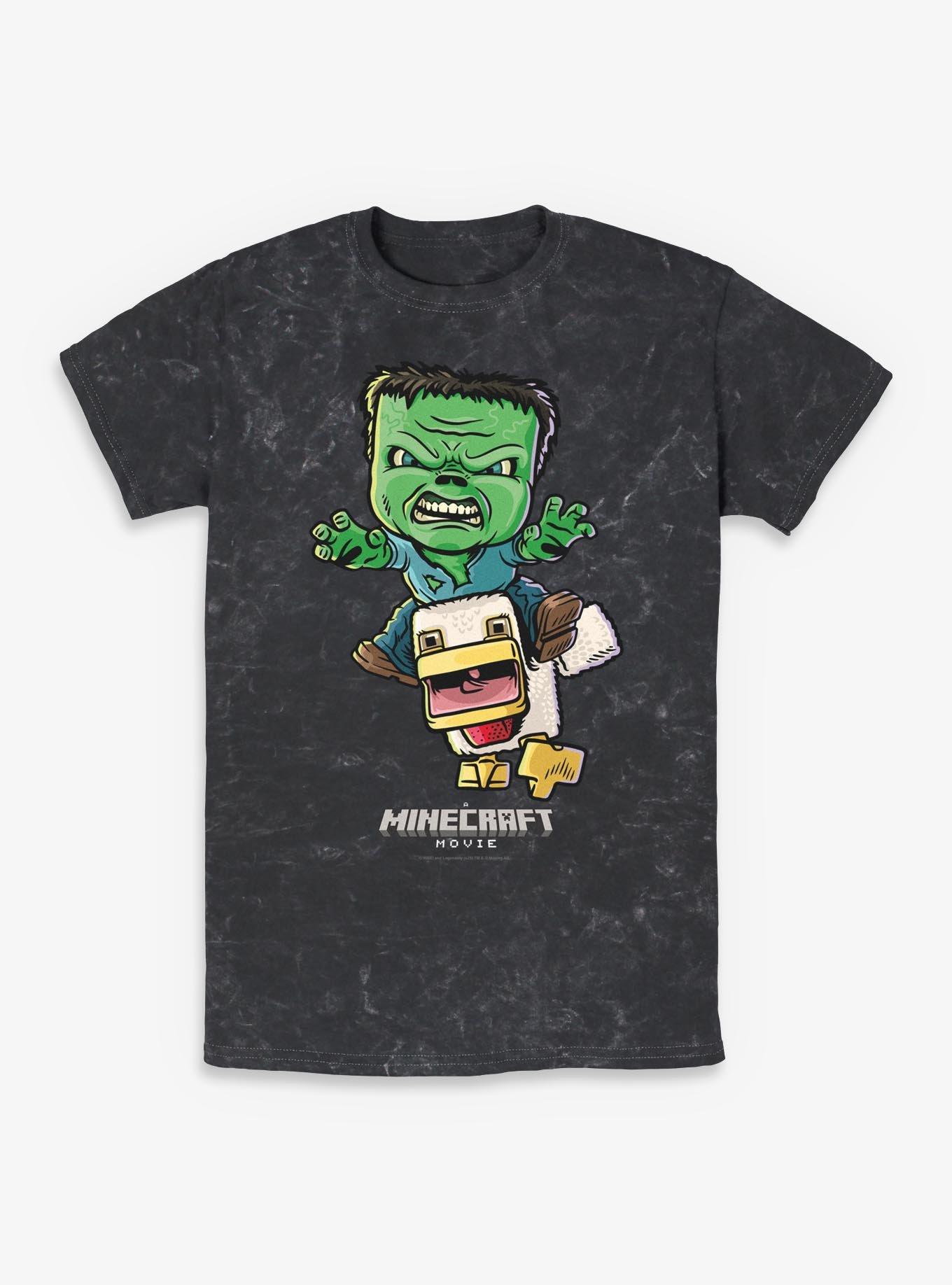 A Minecraft Movie Chicken Jockey Mineral Wash T-Shirt, , hi-res