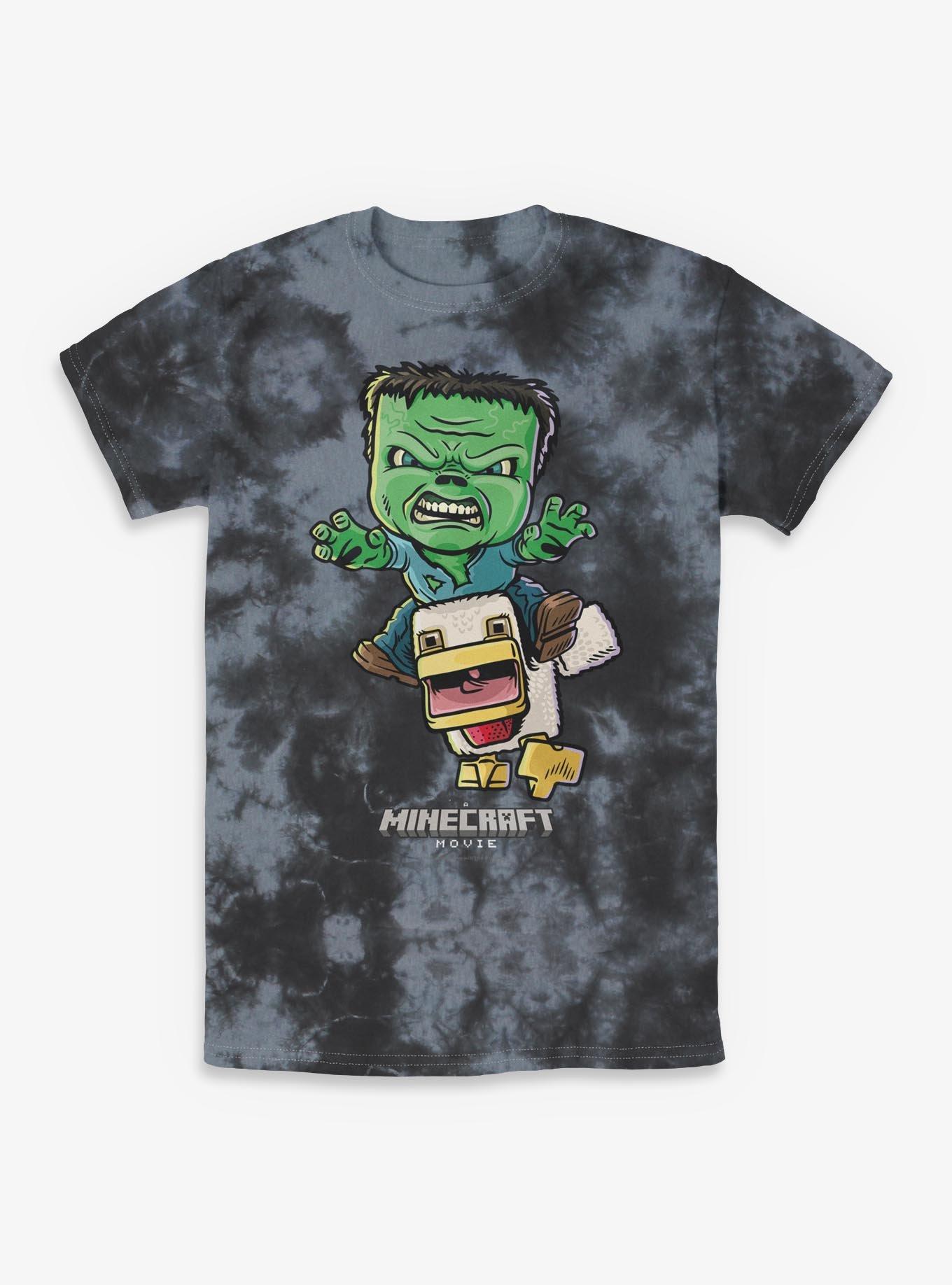 A Minecraft Movie Chicken Jockey Tie-Dye T-Shirt, , hi-res