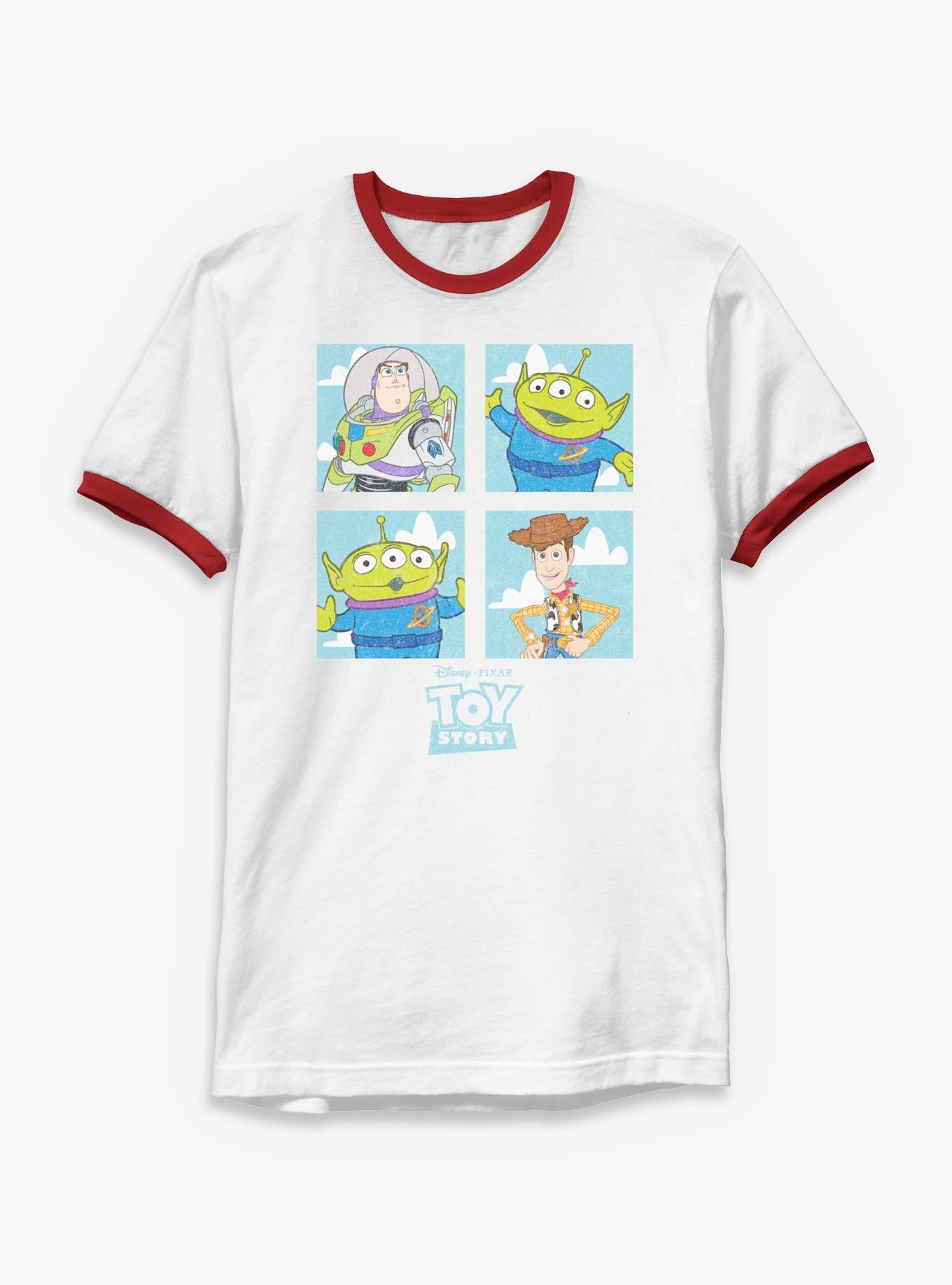Disney Pixar Toy Story Buzz Woody Alien Panels Ringer T-Shirt, , hi-res