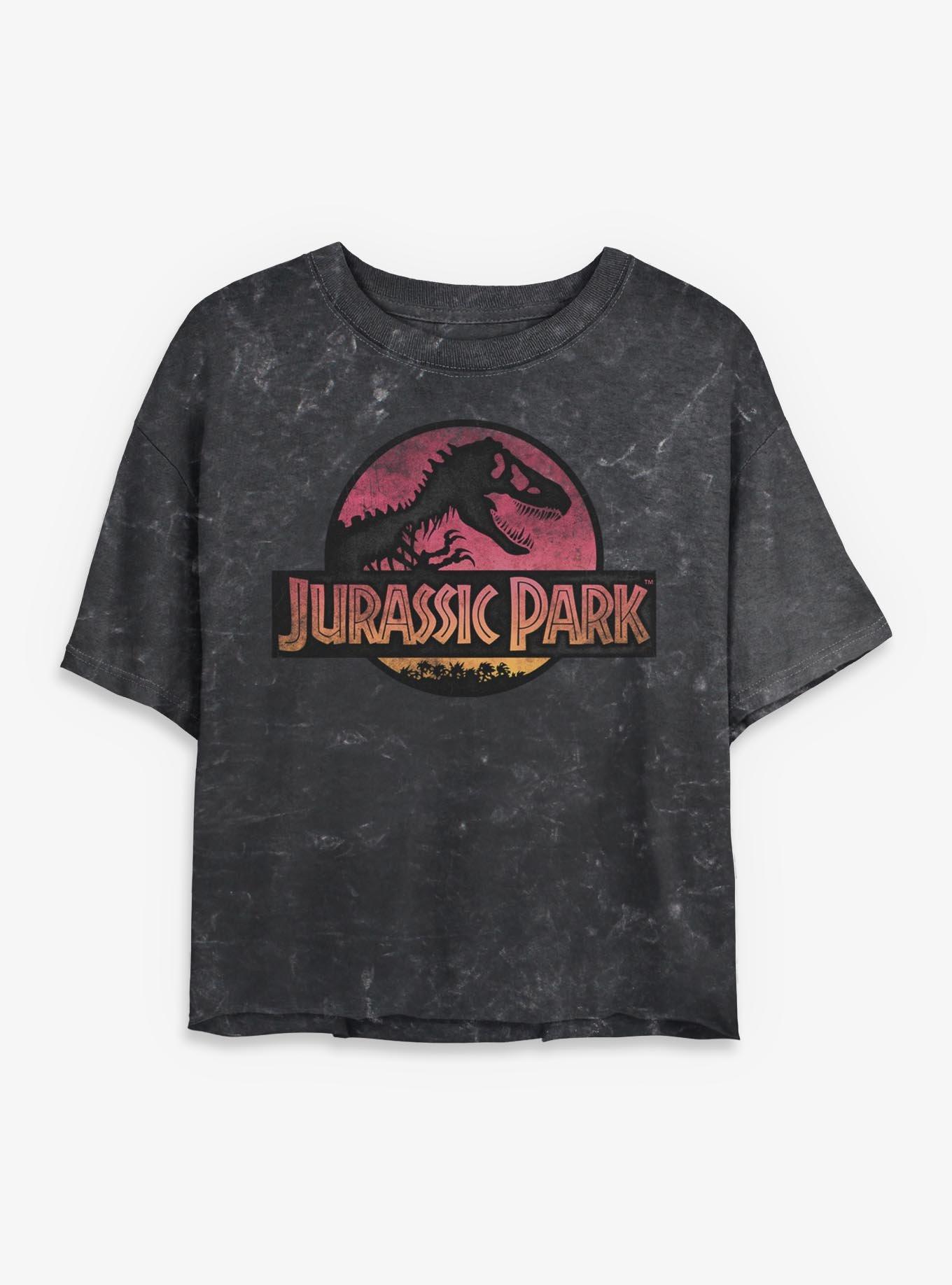 Jurassic Park Logo Girls Mineral Wash Crop T-Shirt, , hi-res